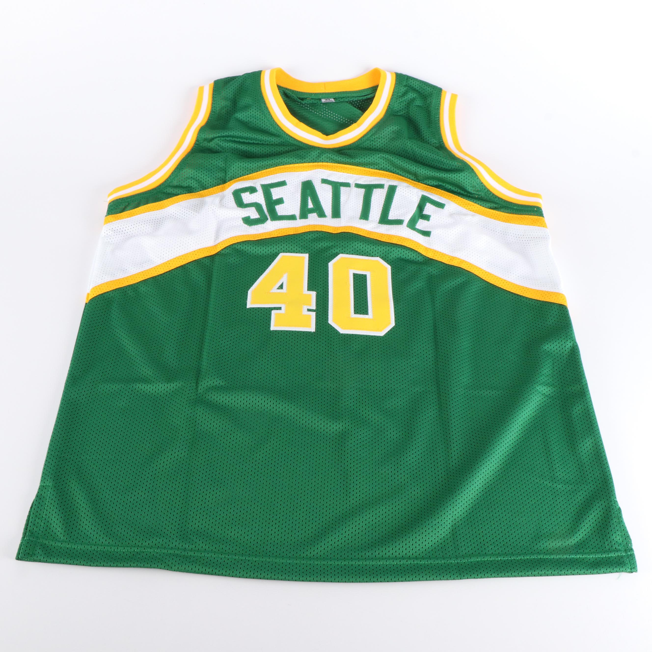 Shawn Kemp Signed Seattle Supersonics Basketball Jersey, Beckett