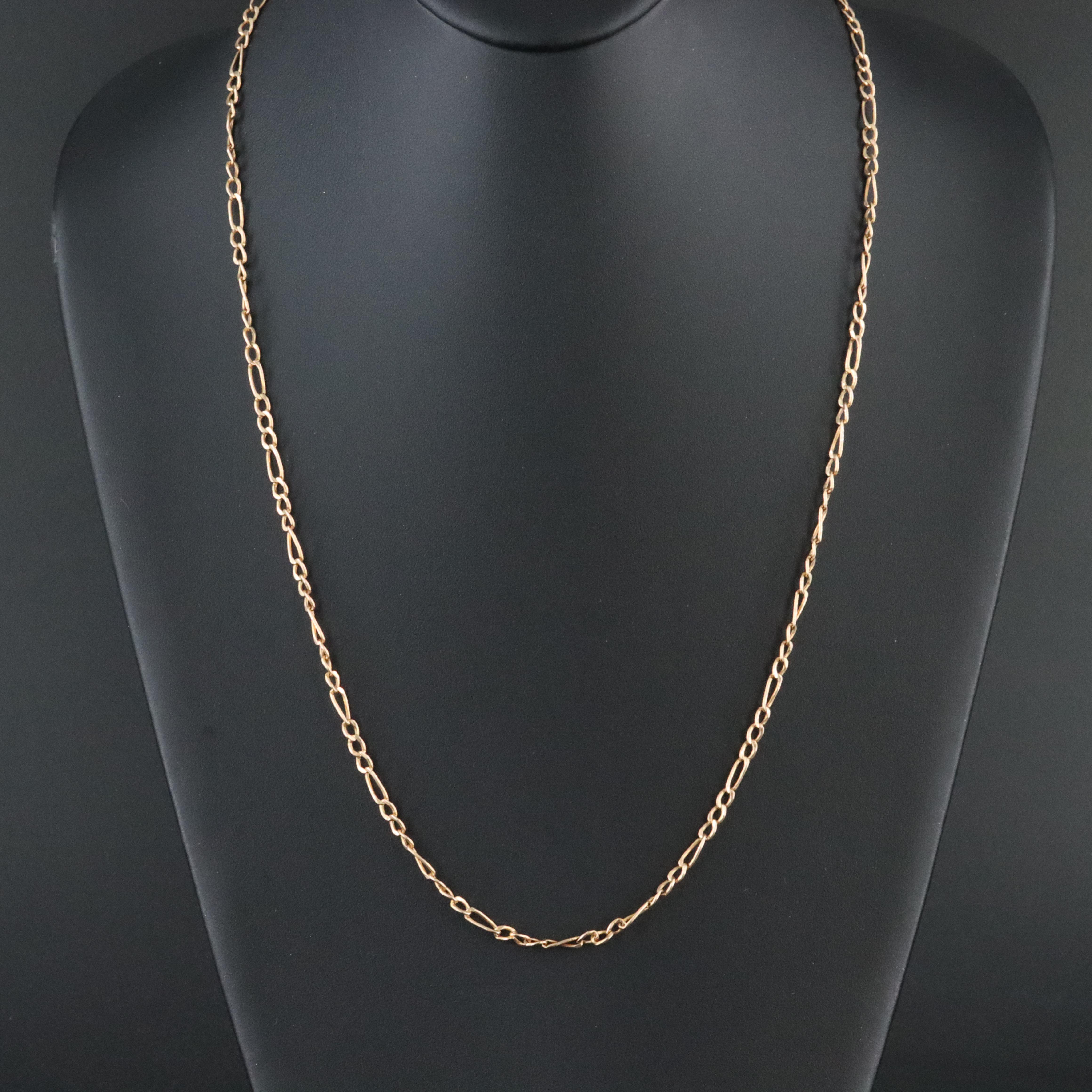 10K Figaro Chain Necklace