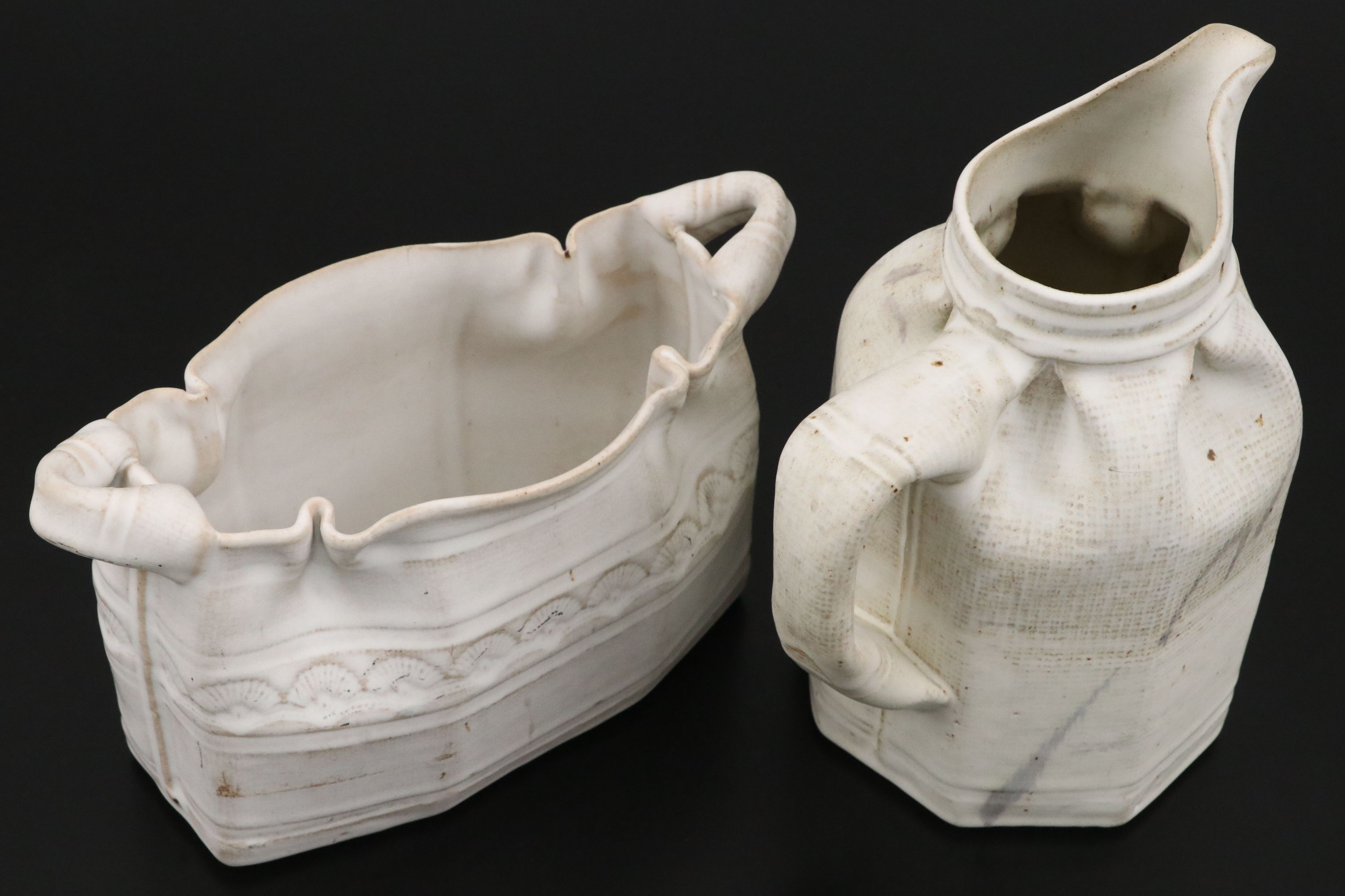 Artist Signed Art Pottery Pitcher, Lidded Jar, and More Table Accessories