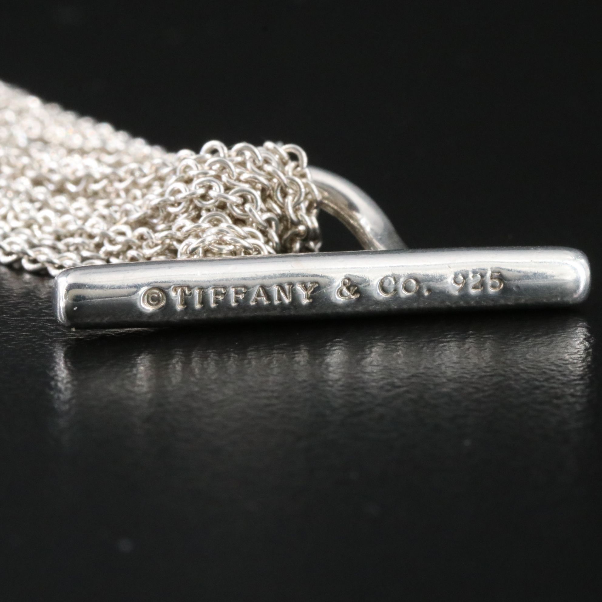 Tiffany & Co. Sterling Multi-Strand Circle Pendant Toggle Necklace