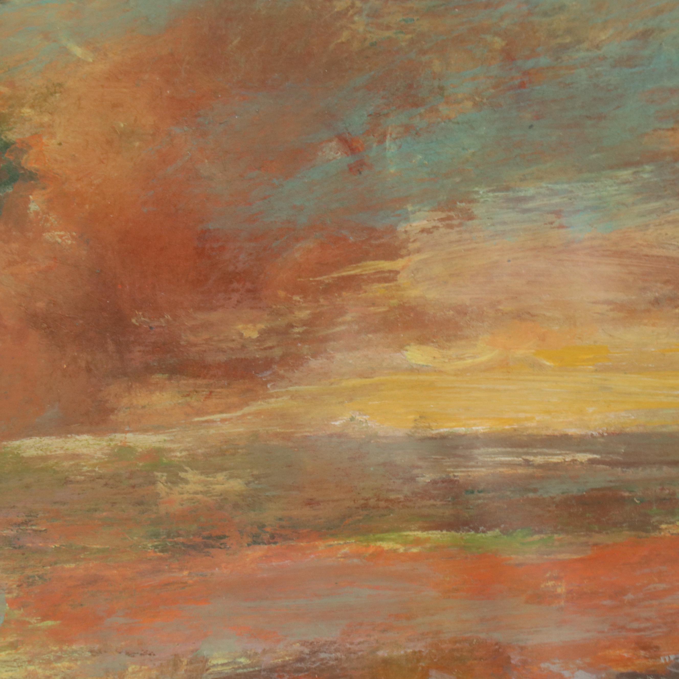 Robert Riddle Baker Landscape Acrylic Painting "Low Flow of the Creek," 2024