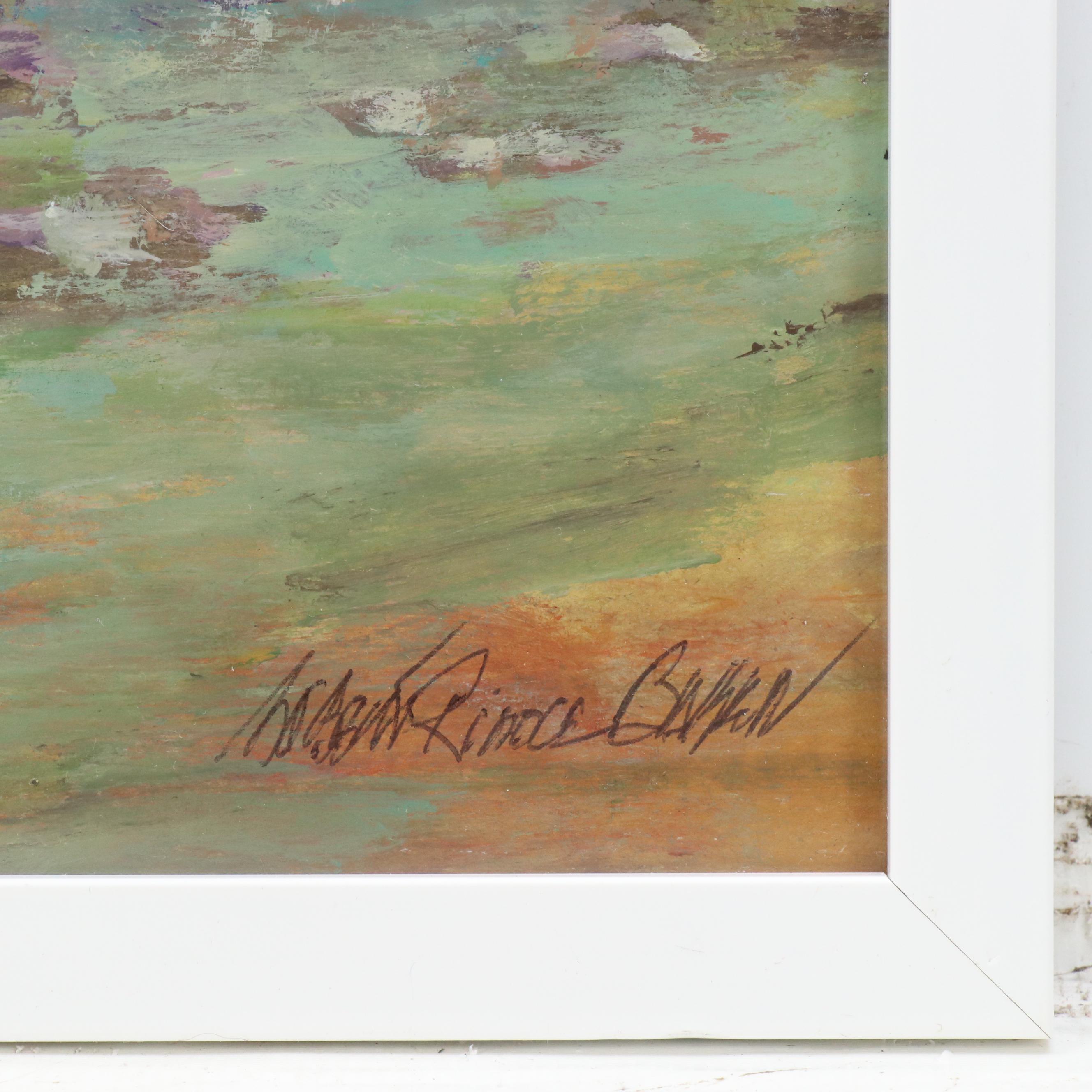 Robert Riddle Baker Landscape Acrylic Painting "Low Flow of the Creek," 2024