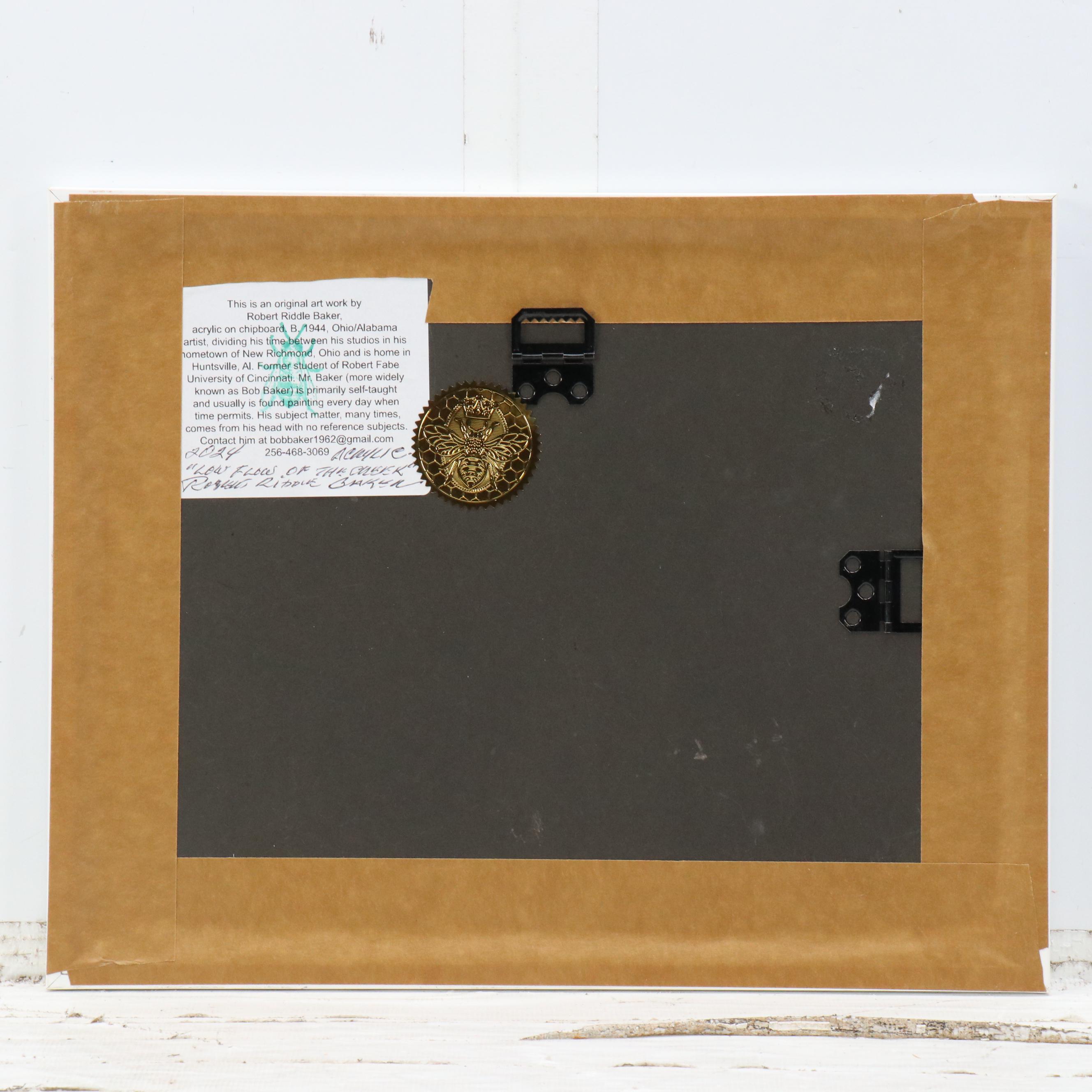 Robert Riddle Baker Landscape Acrylic Painting "Low Flow of the Creek," 2024