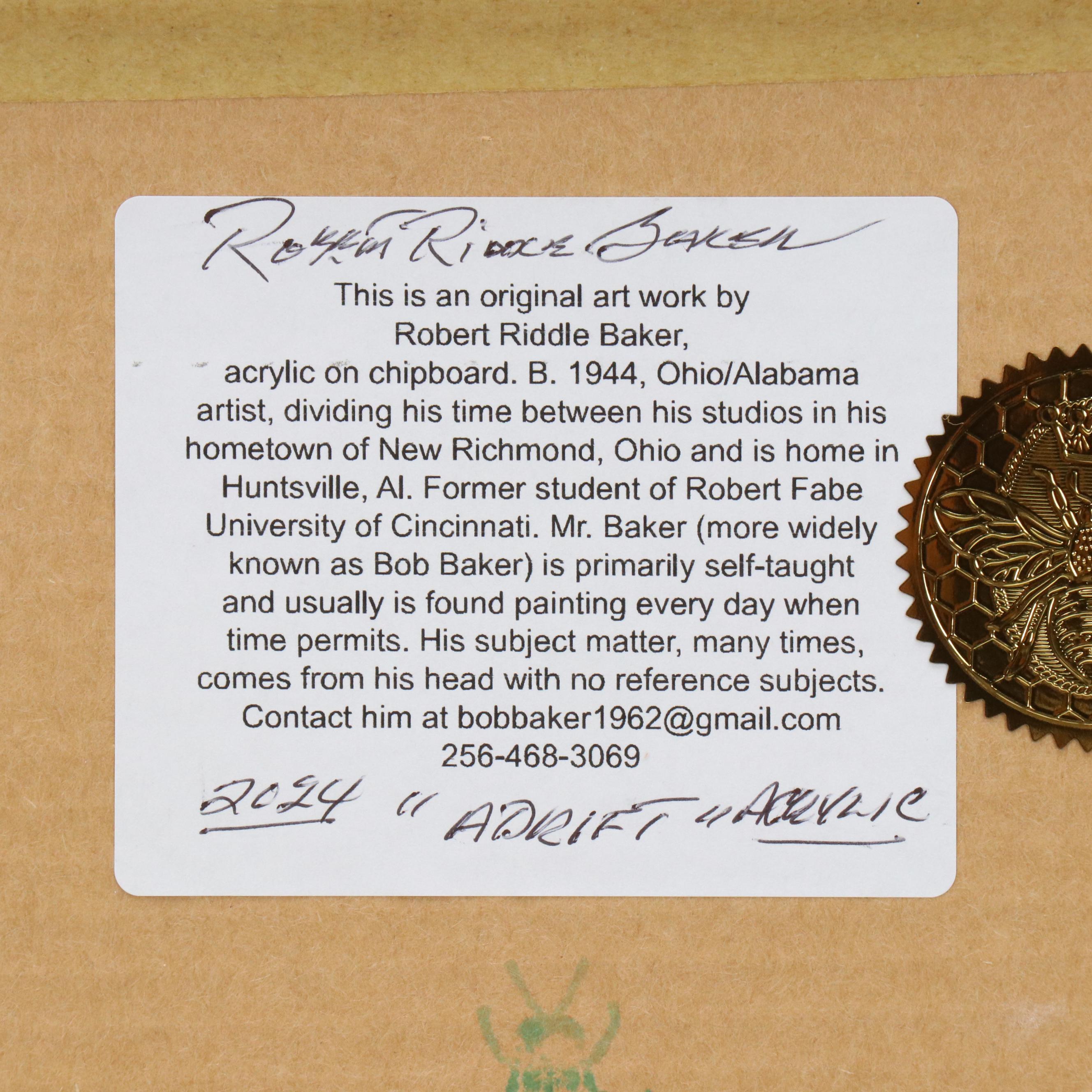 Robert Riddle Baker Still Life Acrylic Painting "Adrift," 2024