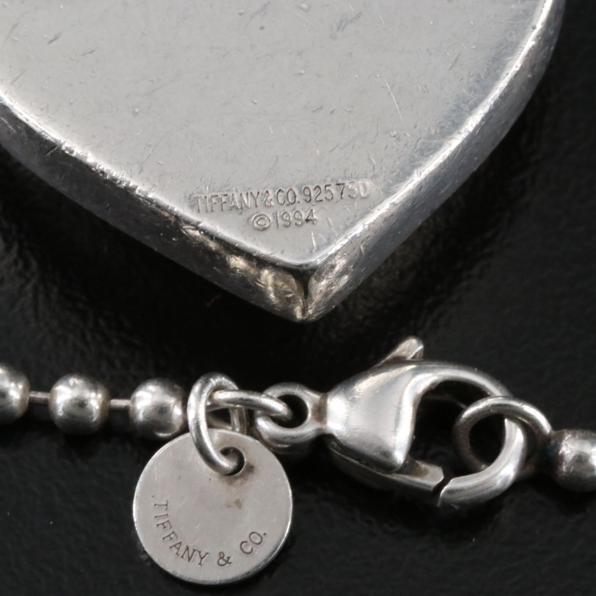 Tiffany & Co. Sterling and 18K Heart Lock Key Pendant Necklace