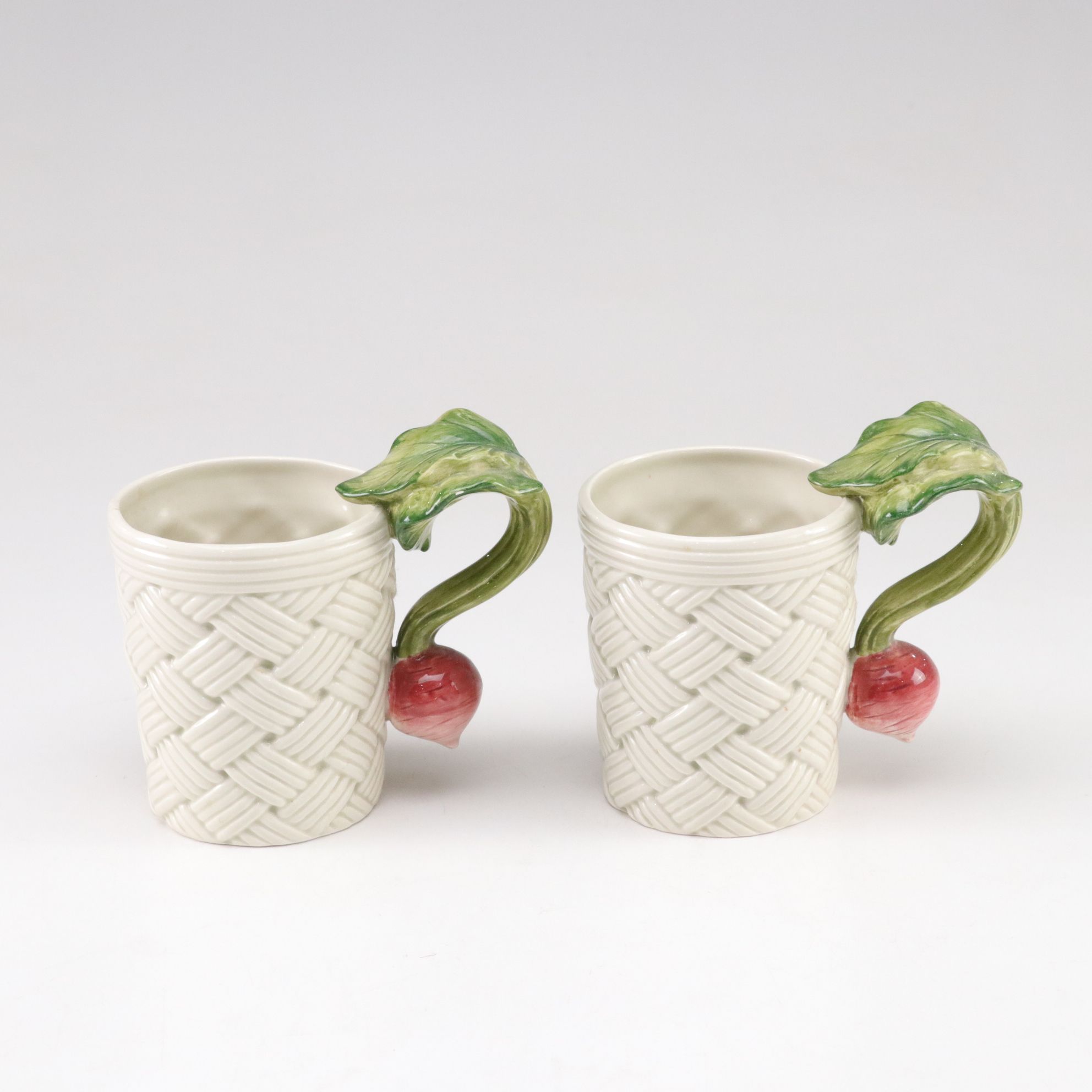 Fitz & Floyd Harvest Basket Weave Vegetable Mugs, Carrot Bunch Pitcher and More