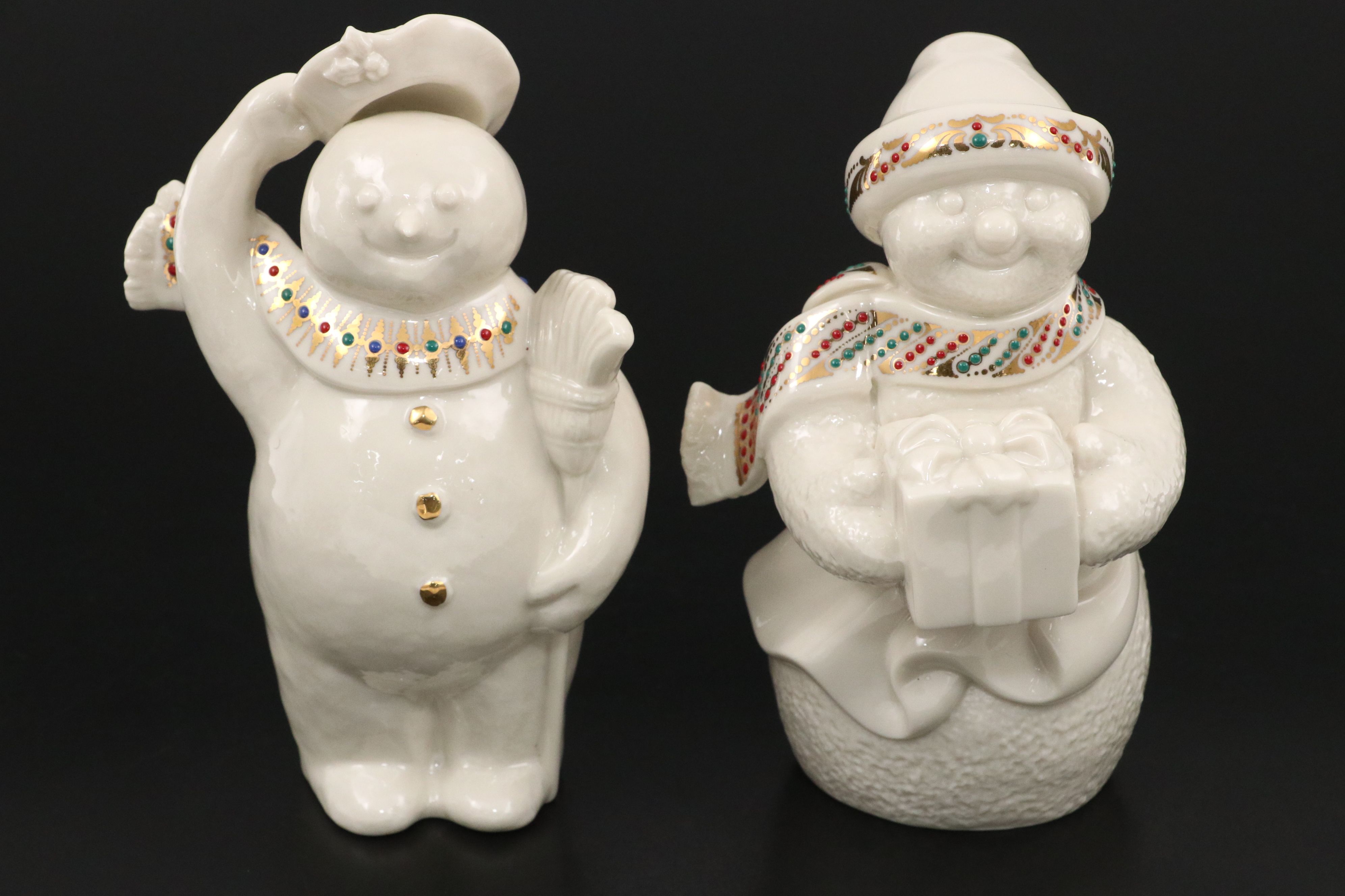 Lenox China Jewels Collection Porcelain Snowmen Figurines