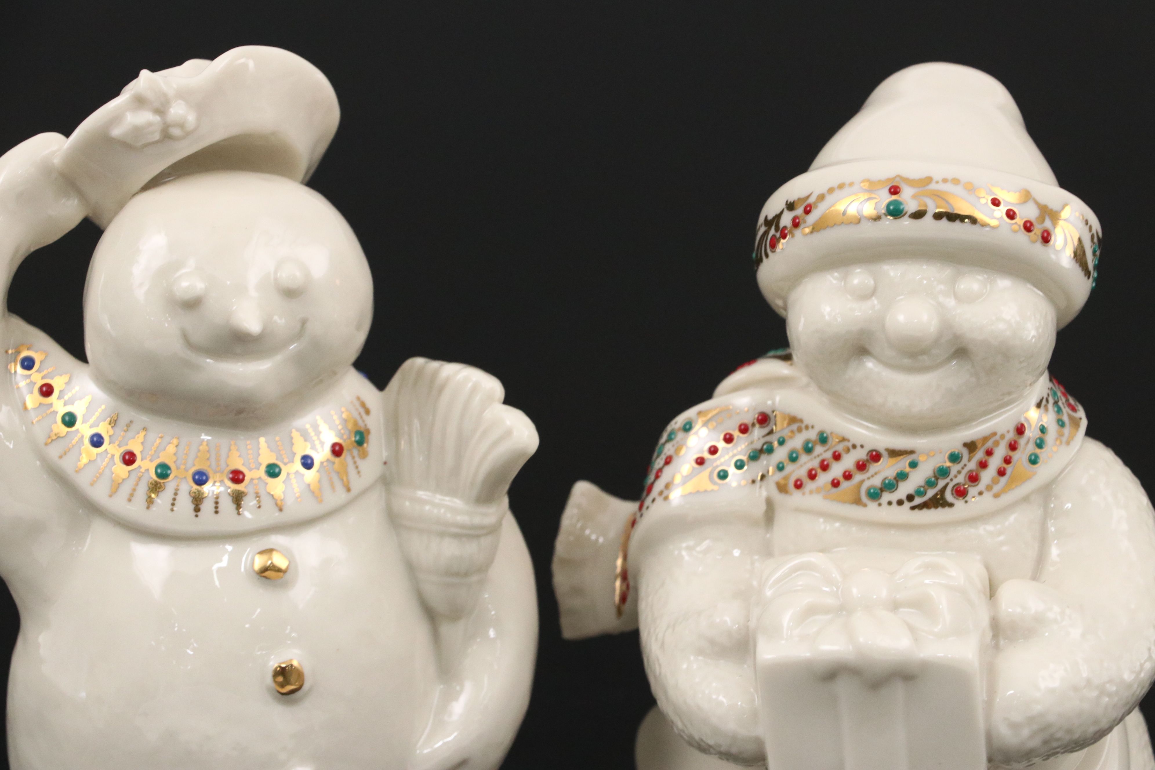 Lenox China Jewels Collection Porcelain Snowmen Figurines