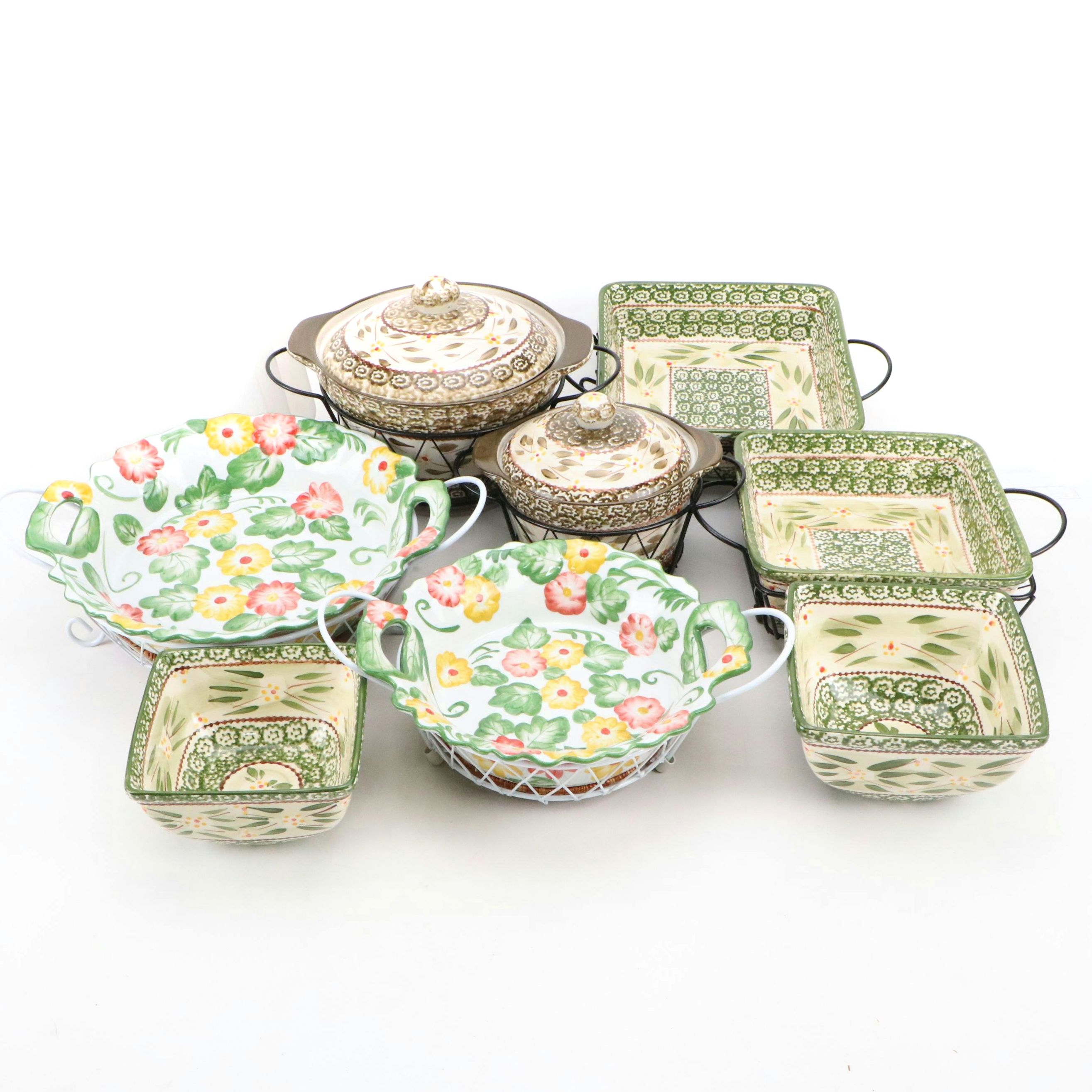 Temp-tations "Old World" and "Floral Embroidery" Ceramic Serveware