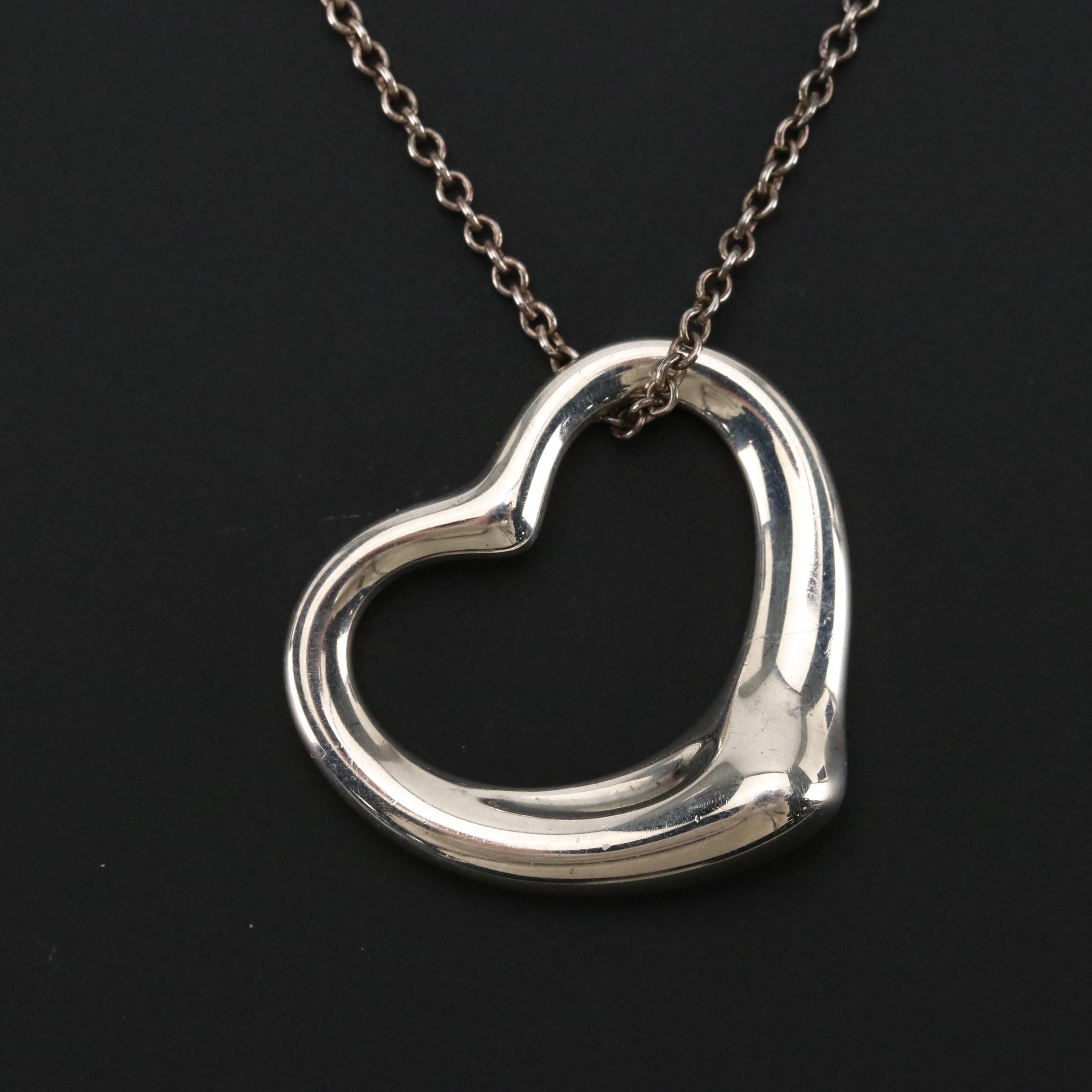 Elsa Peretti for Tiffany & Co. Open Heart Sterling Necklace