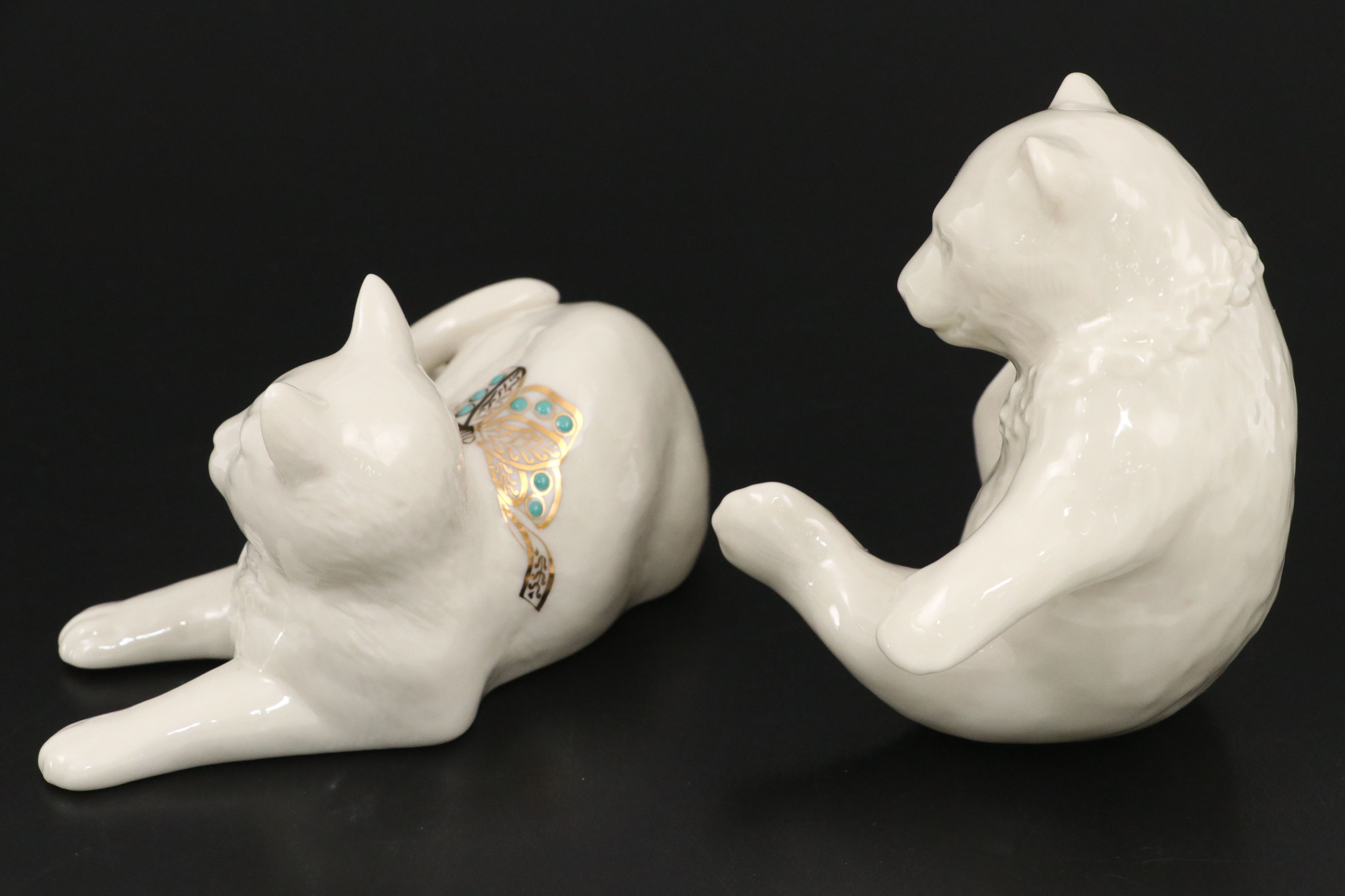 Lenox China Jewels Collection Porcelain Cat and Bear Figurines