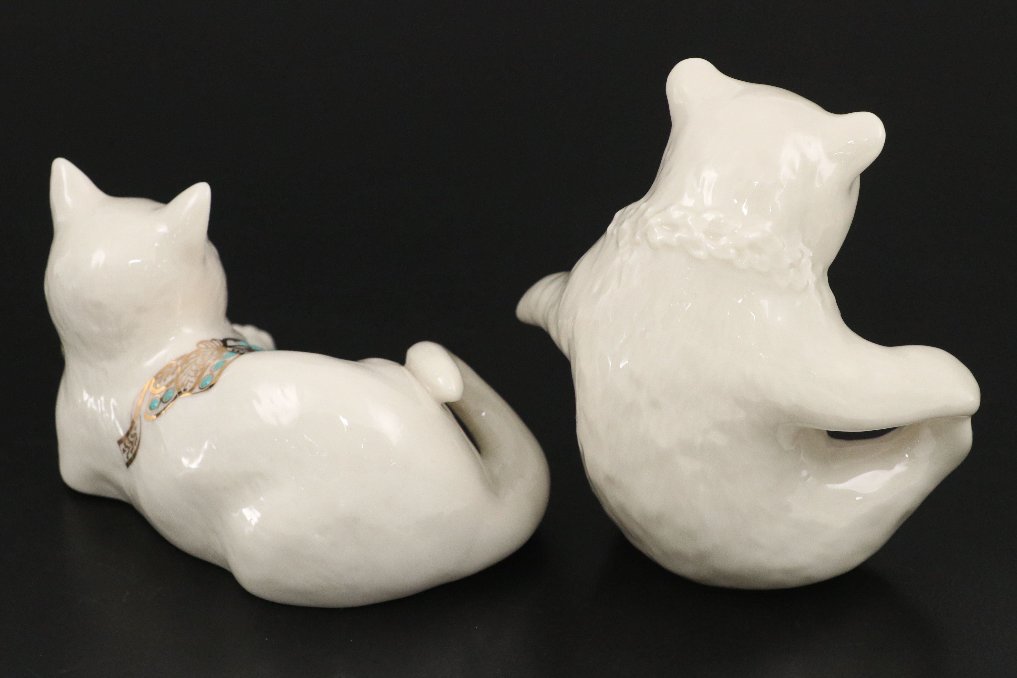 Lenox China Jewels Collection Porcelain Cat and Bear Figurines