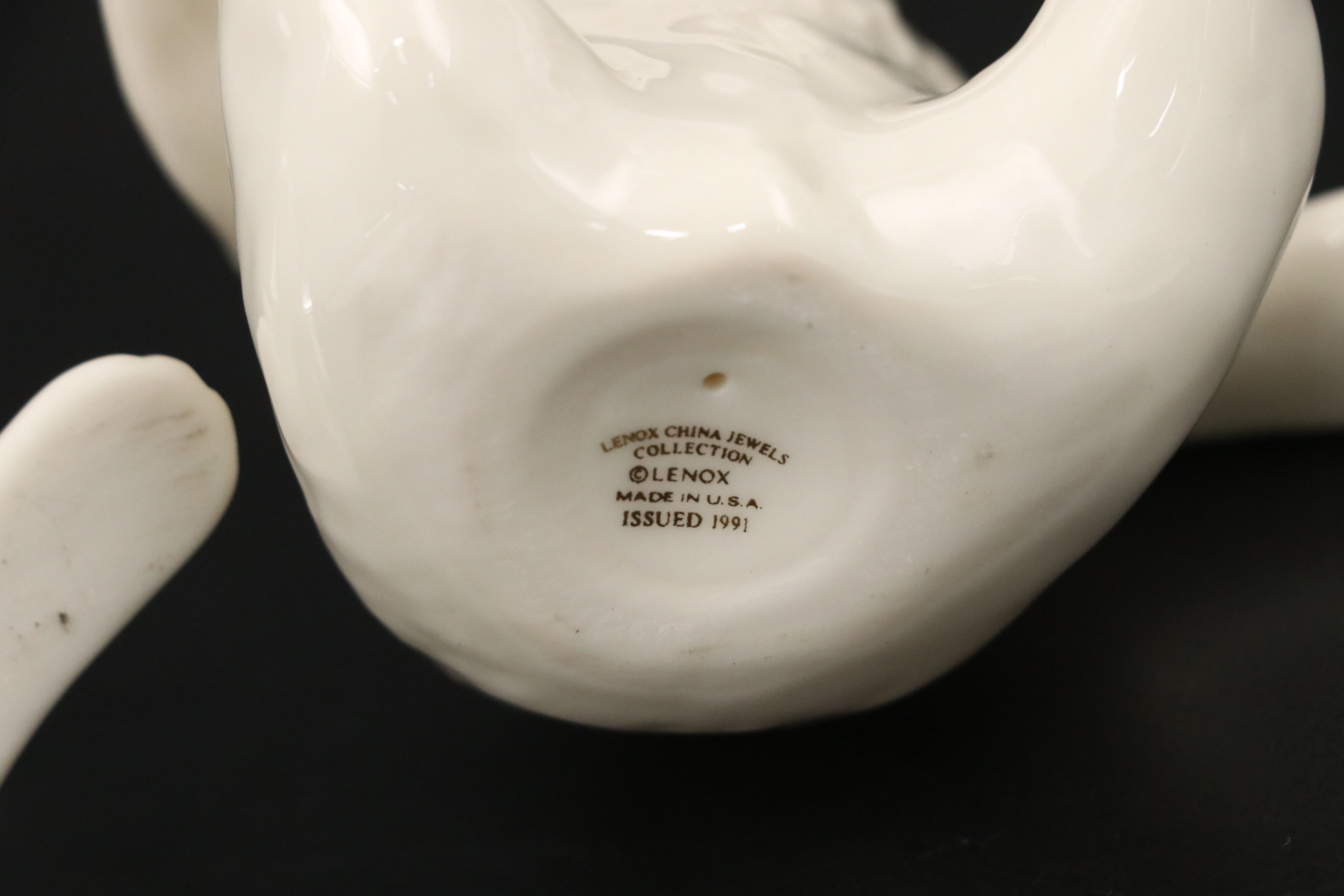 Lenox China Jewels Collection Porcelain Cat and Bear Figurines