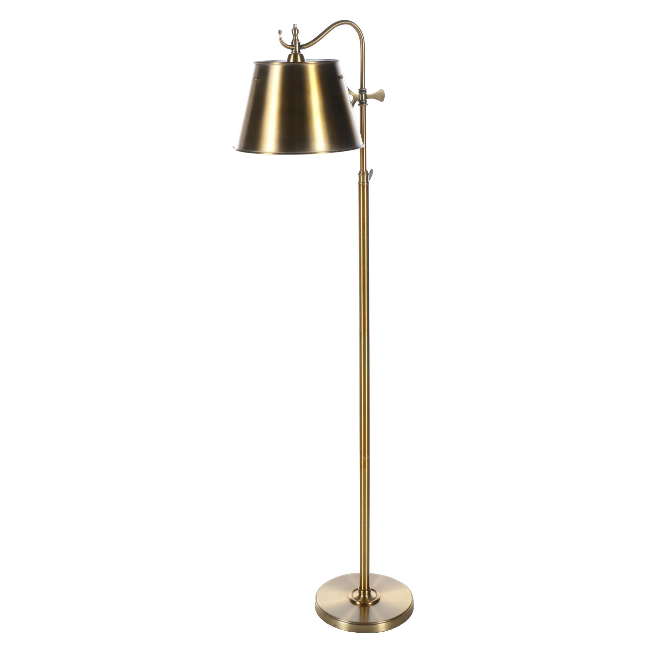 Brass Finish Metal Reading Floor Lamp, 2004