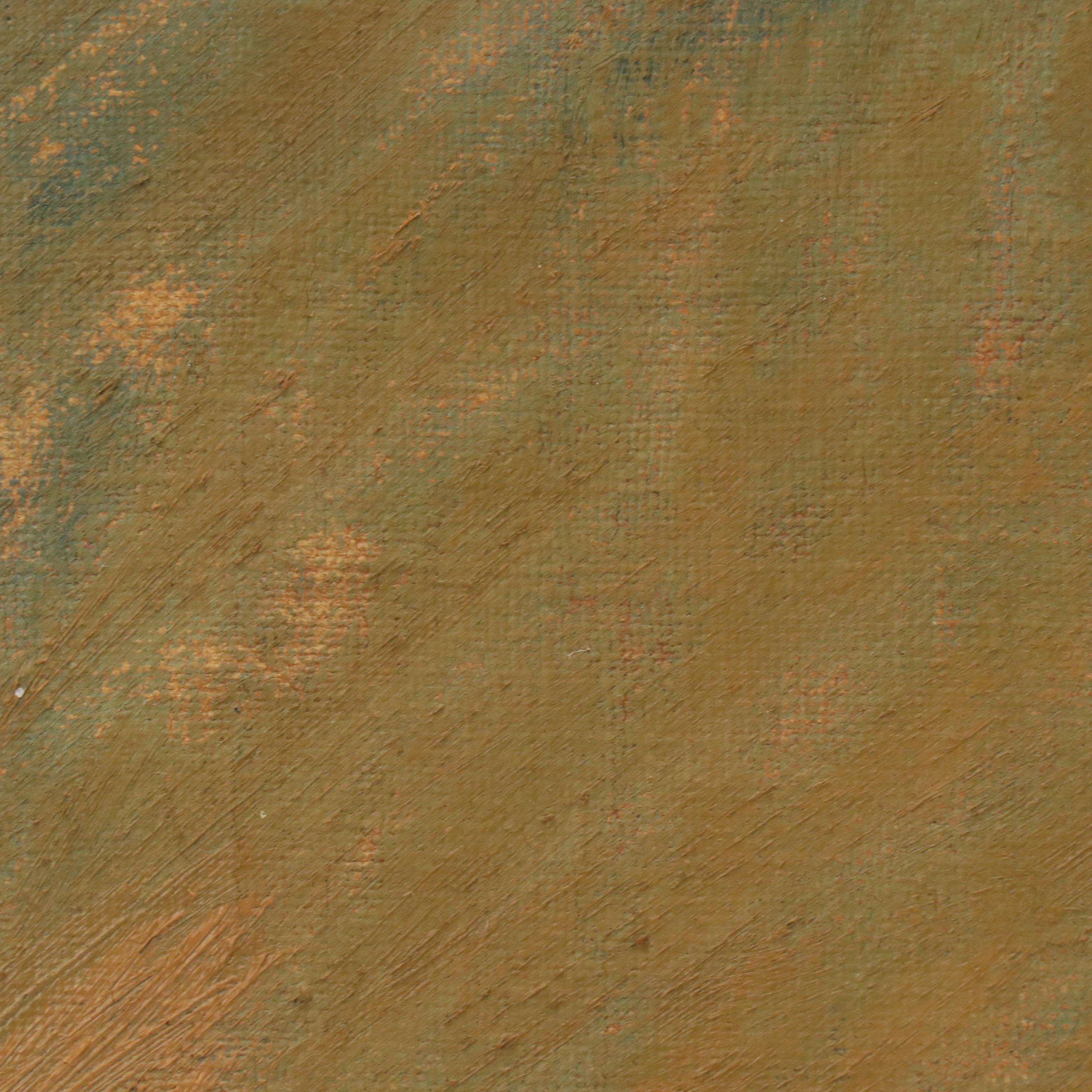 Village Landscape Oil Painting, Circa 1950