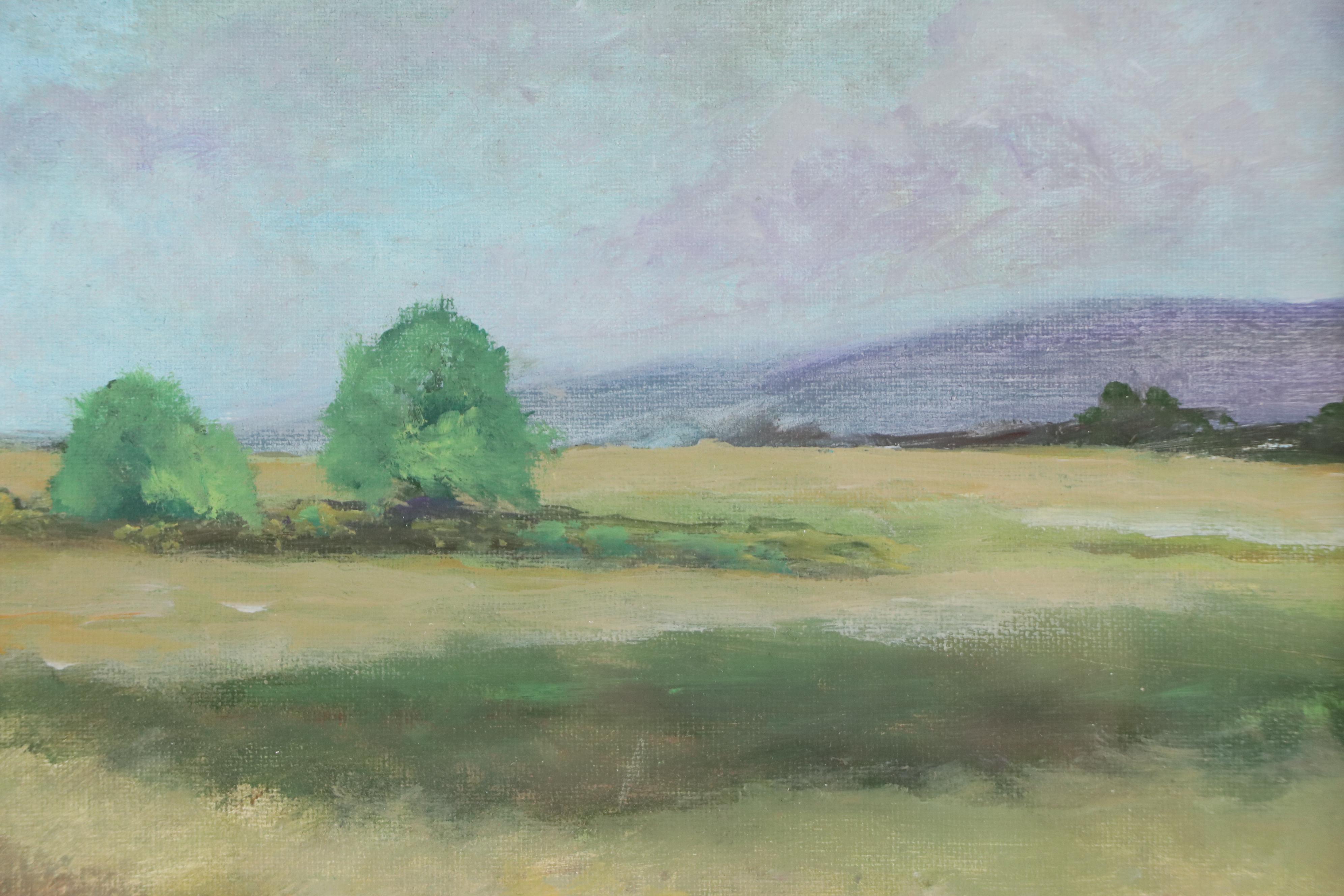 Robert Riddle Baker Landscape Acrylic Painting "A Pleasant Field," 2021
