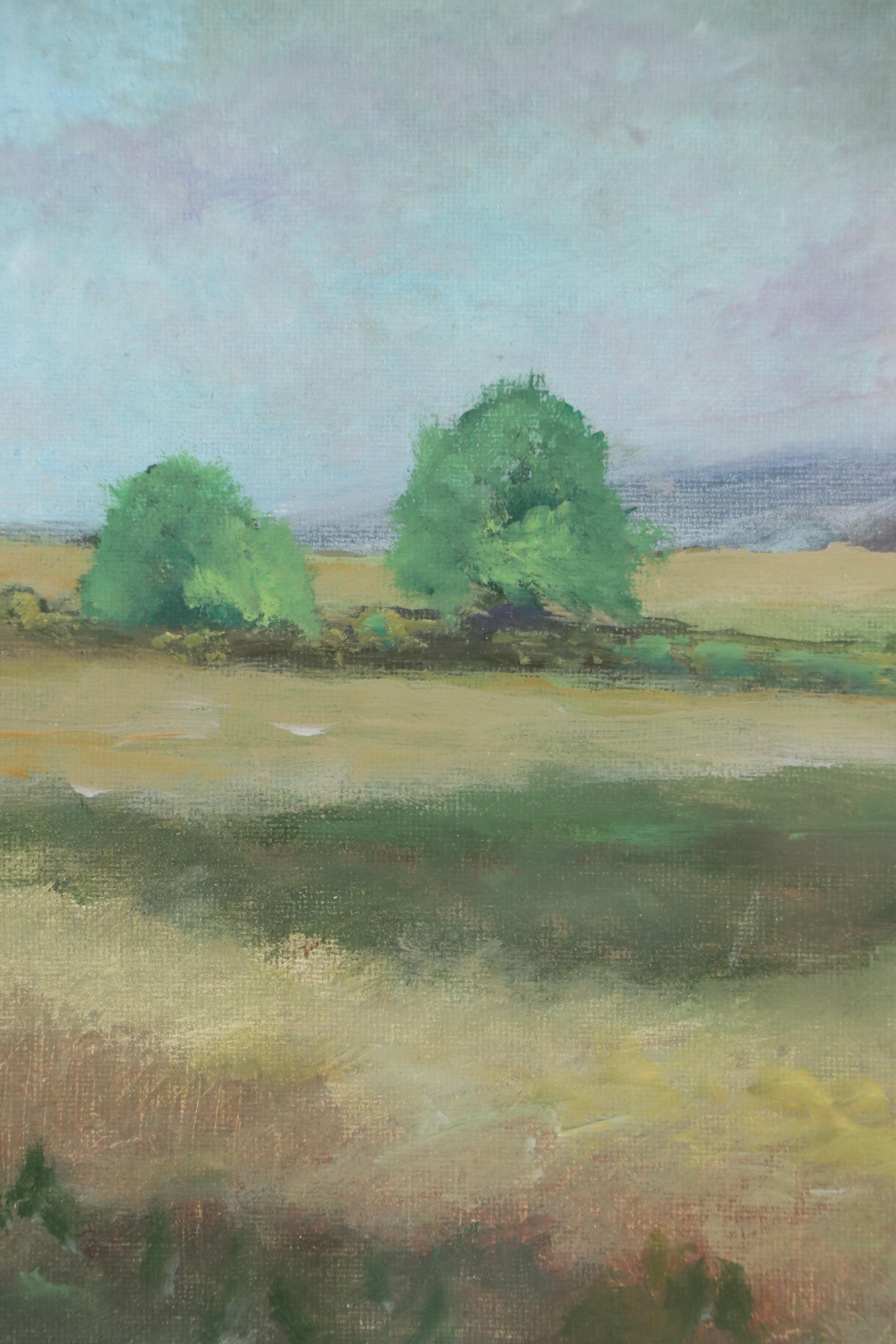Robert Riddle Baker Landscape Acrylic Painting "A Pleasant Field," 2021
