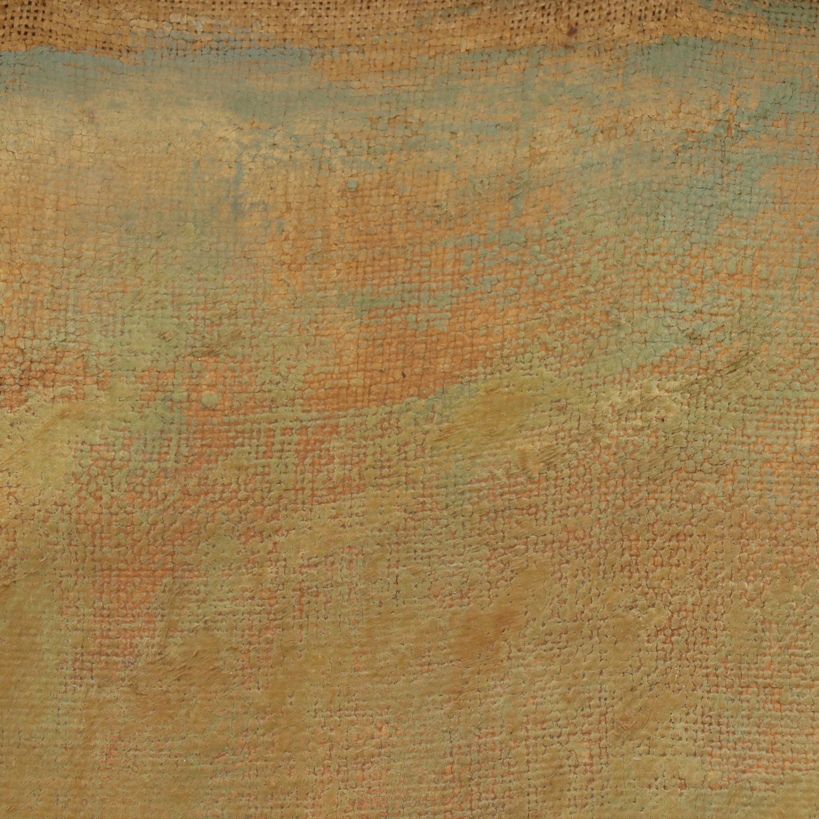 Village Landscape Oil Painting, Circa 1950