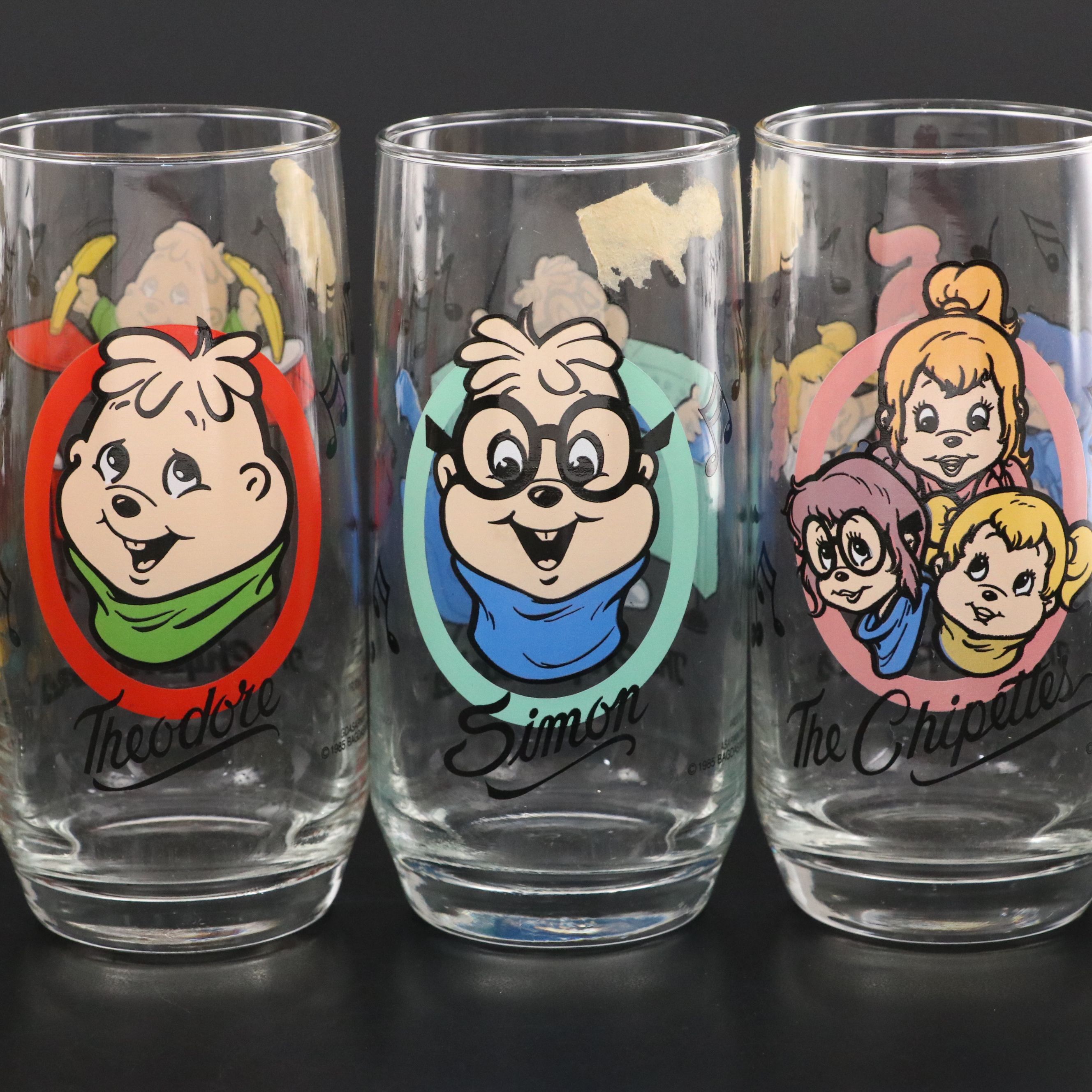 Libbey Glass Company Cartoon Novelty Glass Tumblers