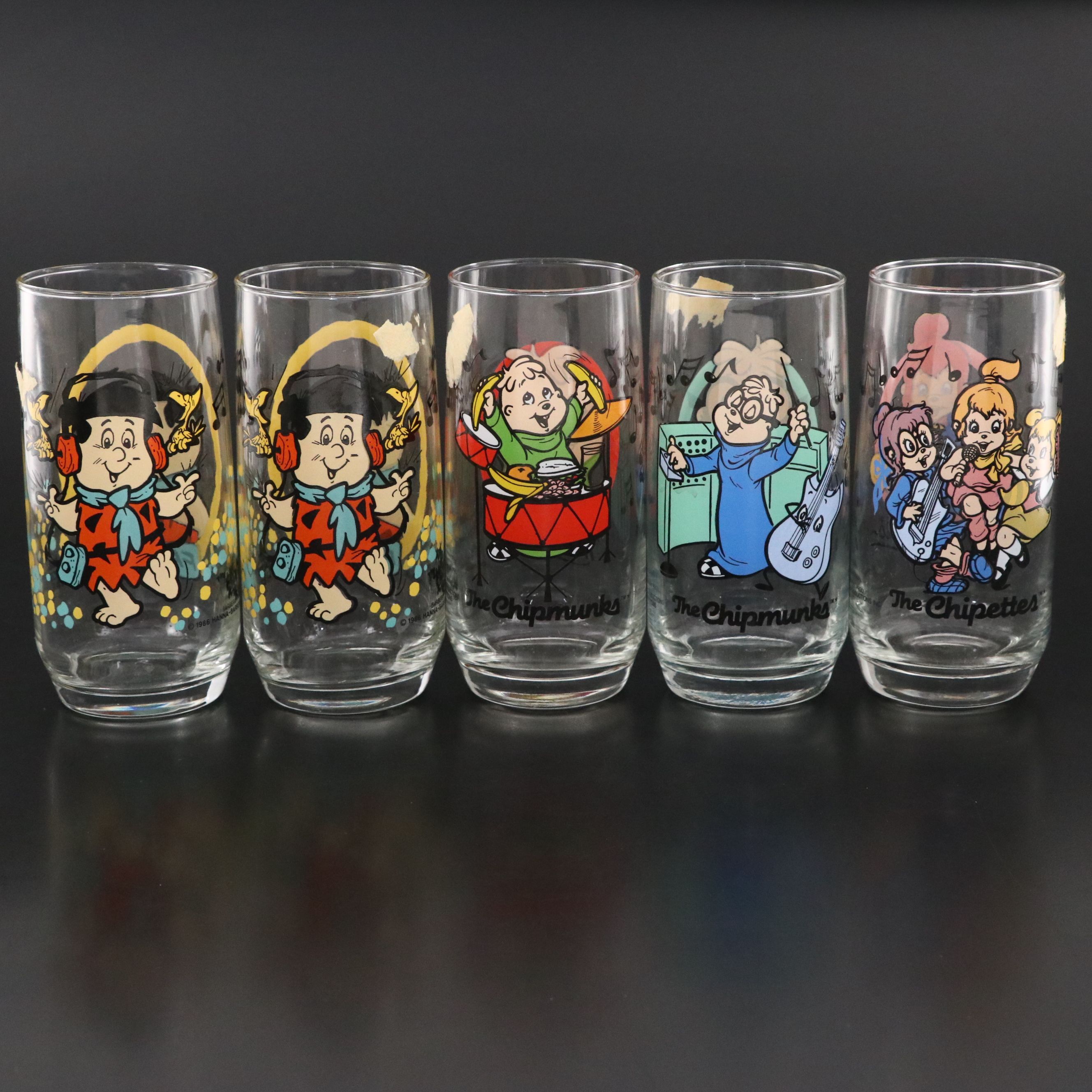 Libbey Glass Company Cartoon Novelty Glass Tumblers