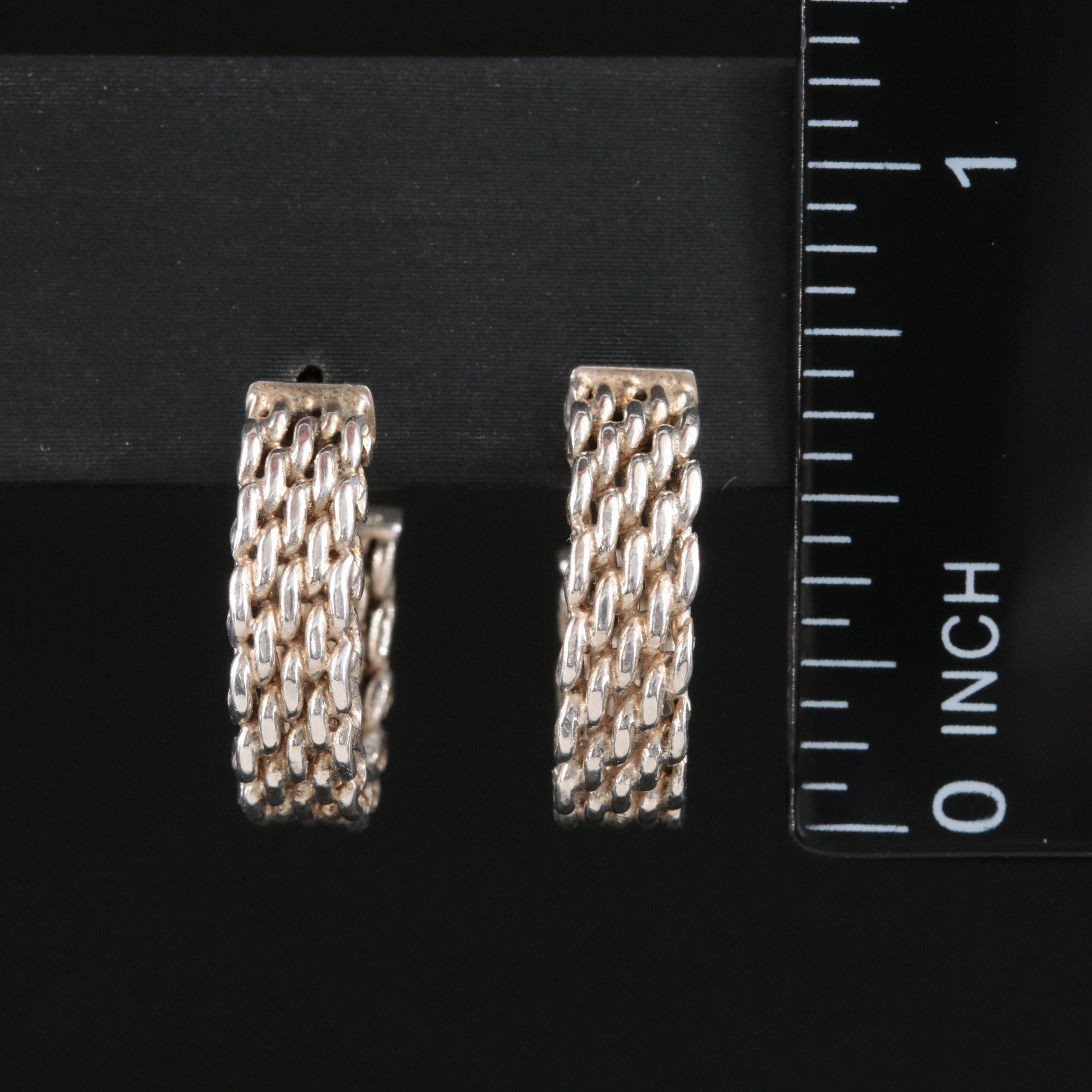 Tiffany & Co. Somerset Sterling Rigid Mesh Hoop Earrings
