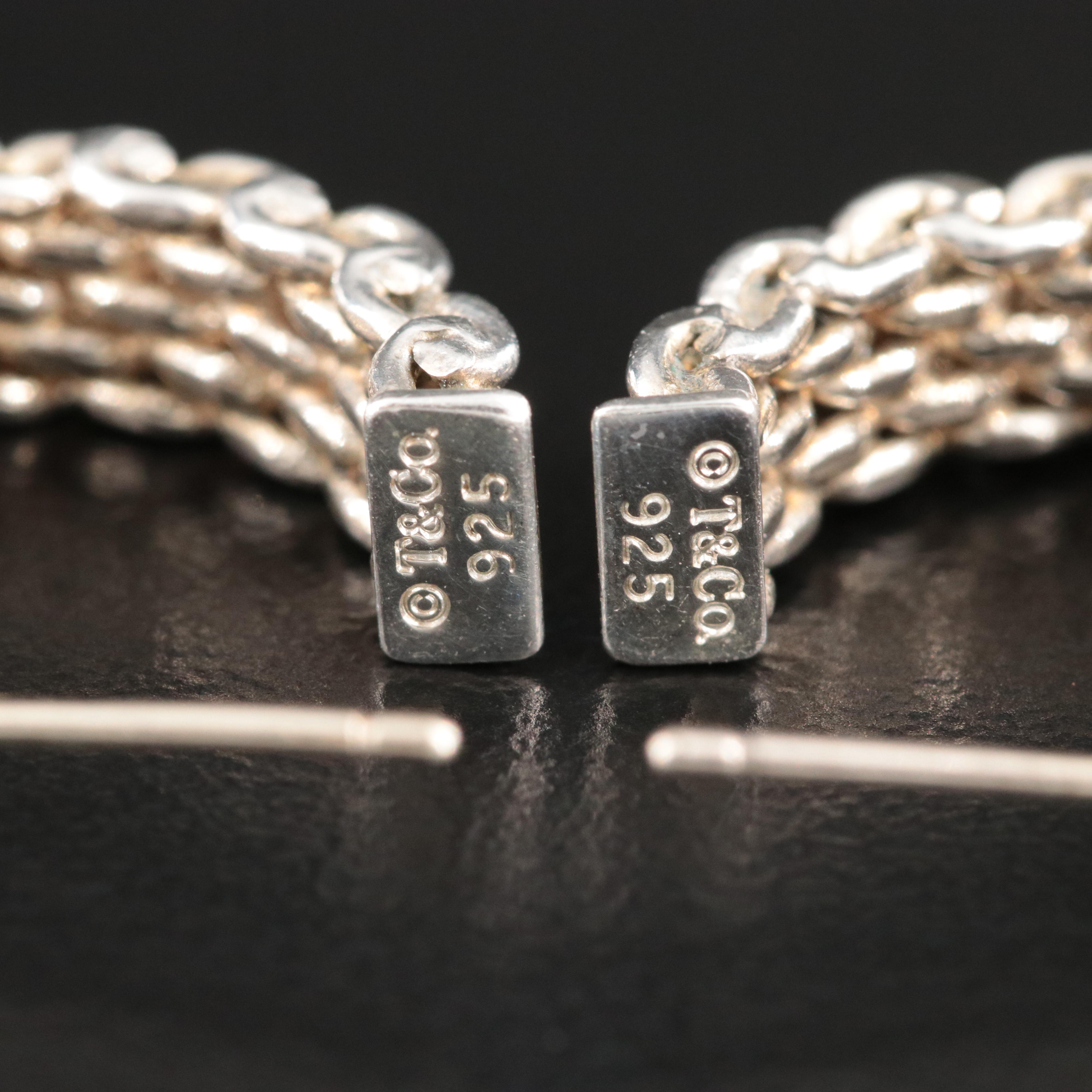 Tiffany & Co. Somerset Sterling Rigid Mesh Hoop Earrings