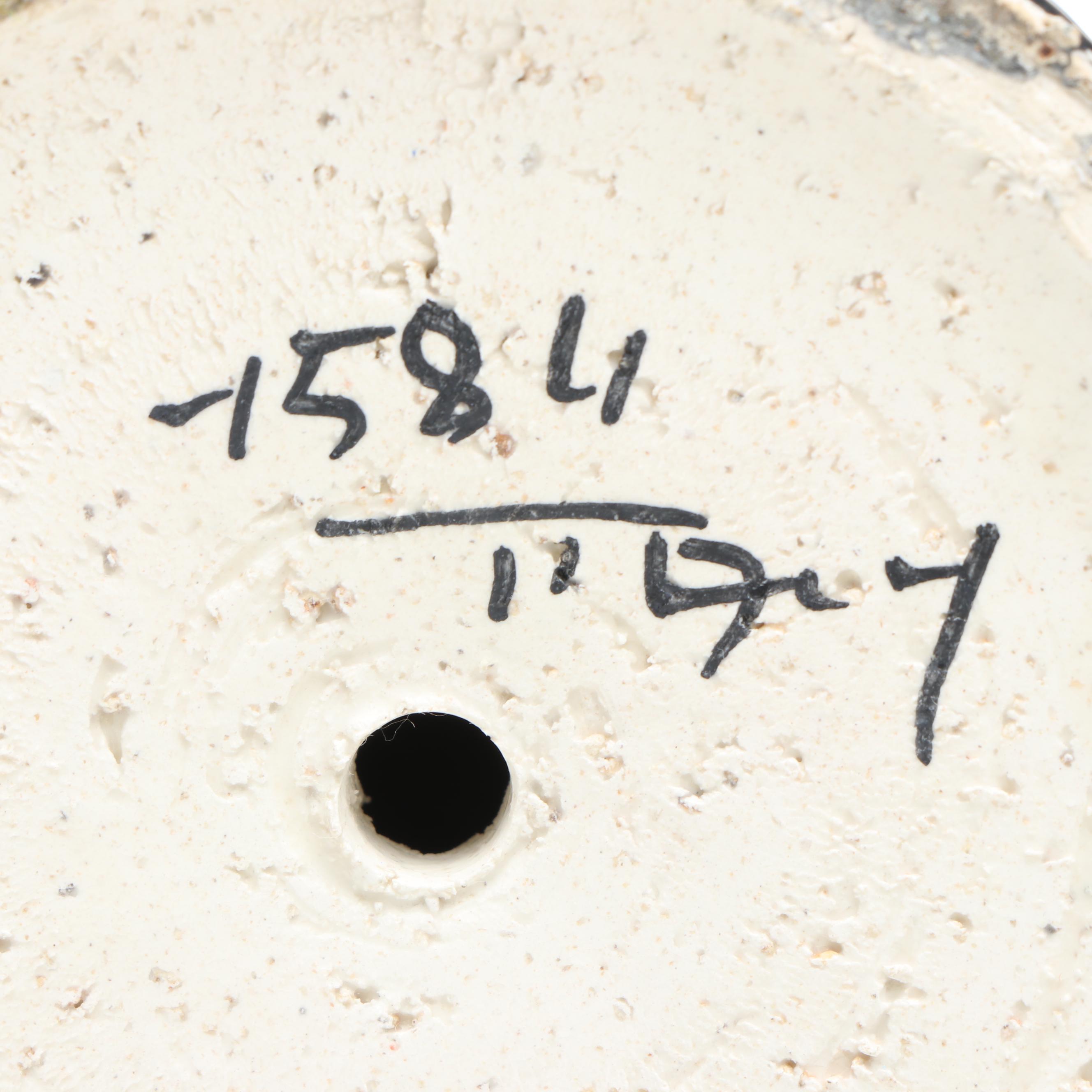 Italian Pottery Hand-Painted Candlesticks Pair