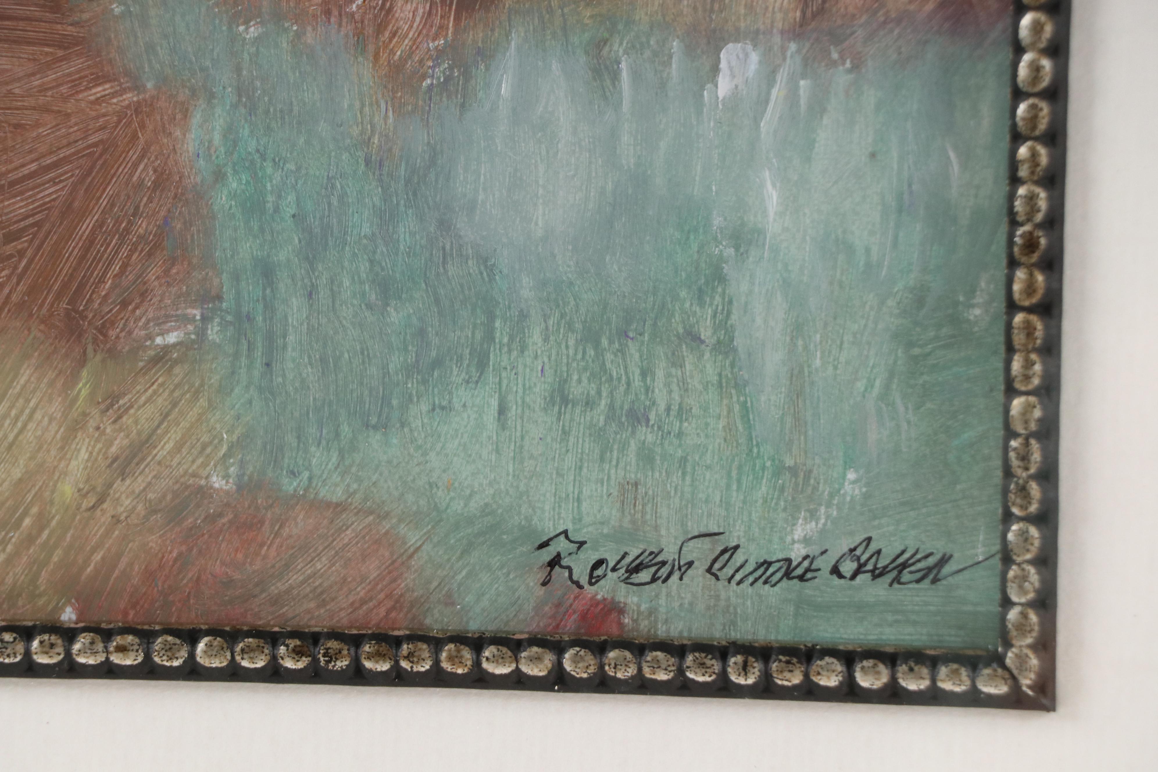 Robert Riddle Baker Landscape Acrylic Painting "Figure by the Lake," 2023