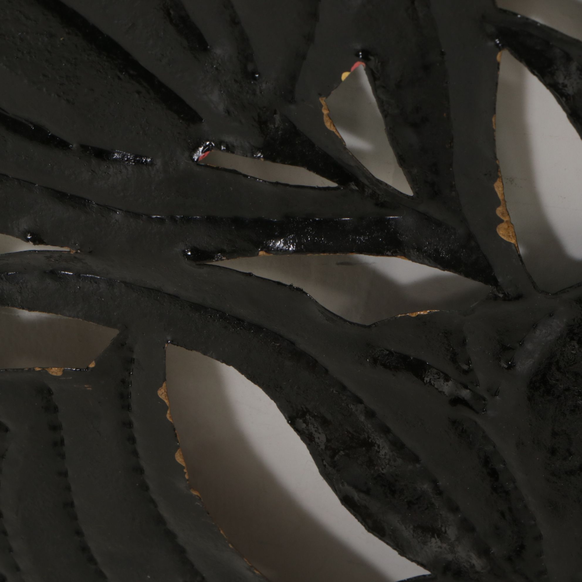 Hand-Painted Enameled Metalwork Flower Basket Wall Hanging