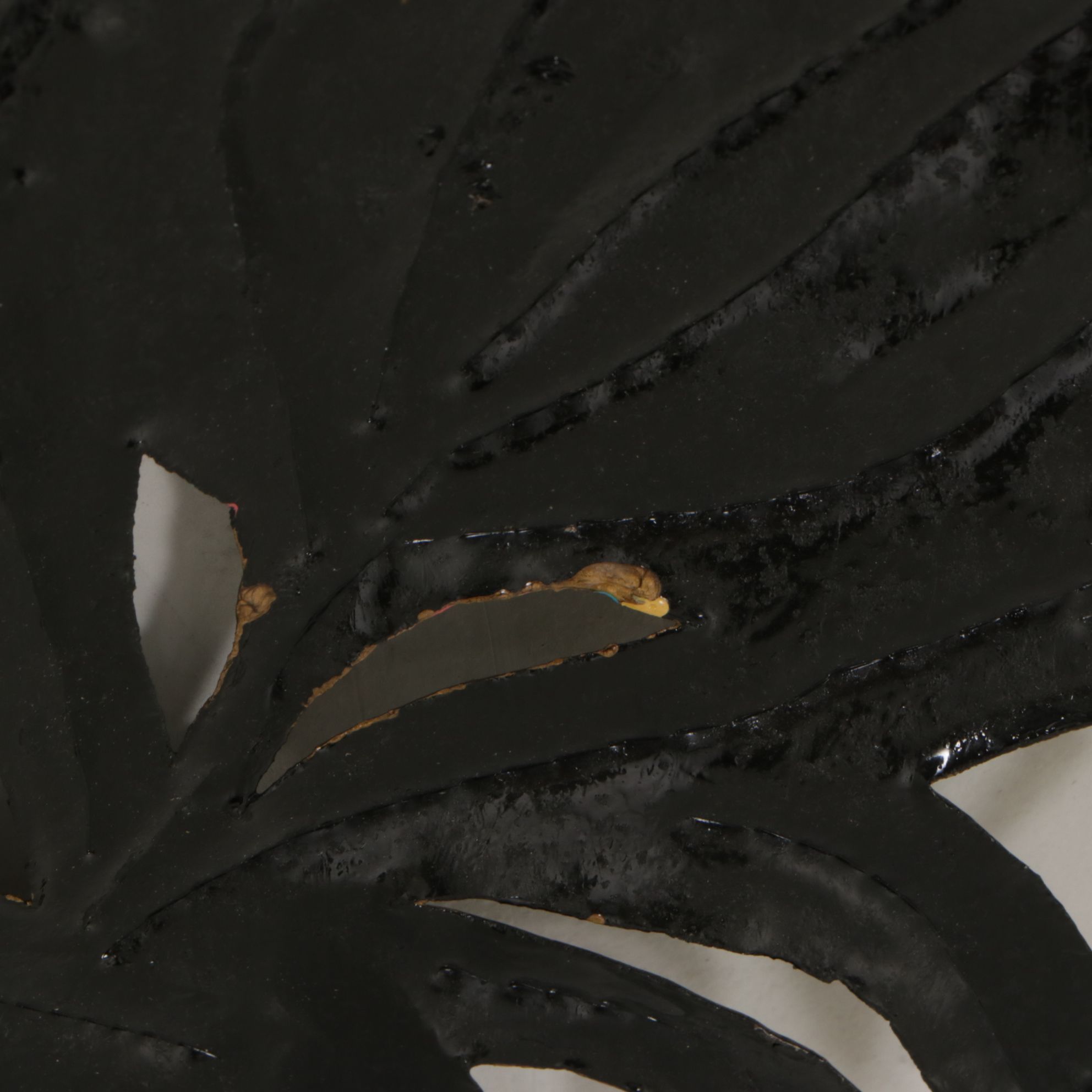 Hand-Painted Enameled Metalwork Flower Basket Wall Hanging