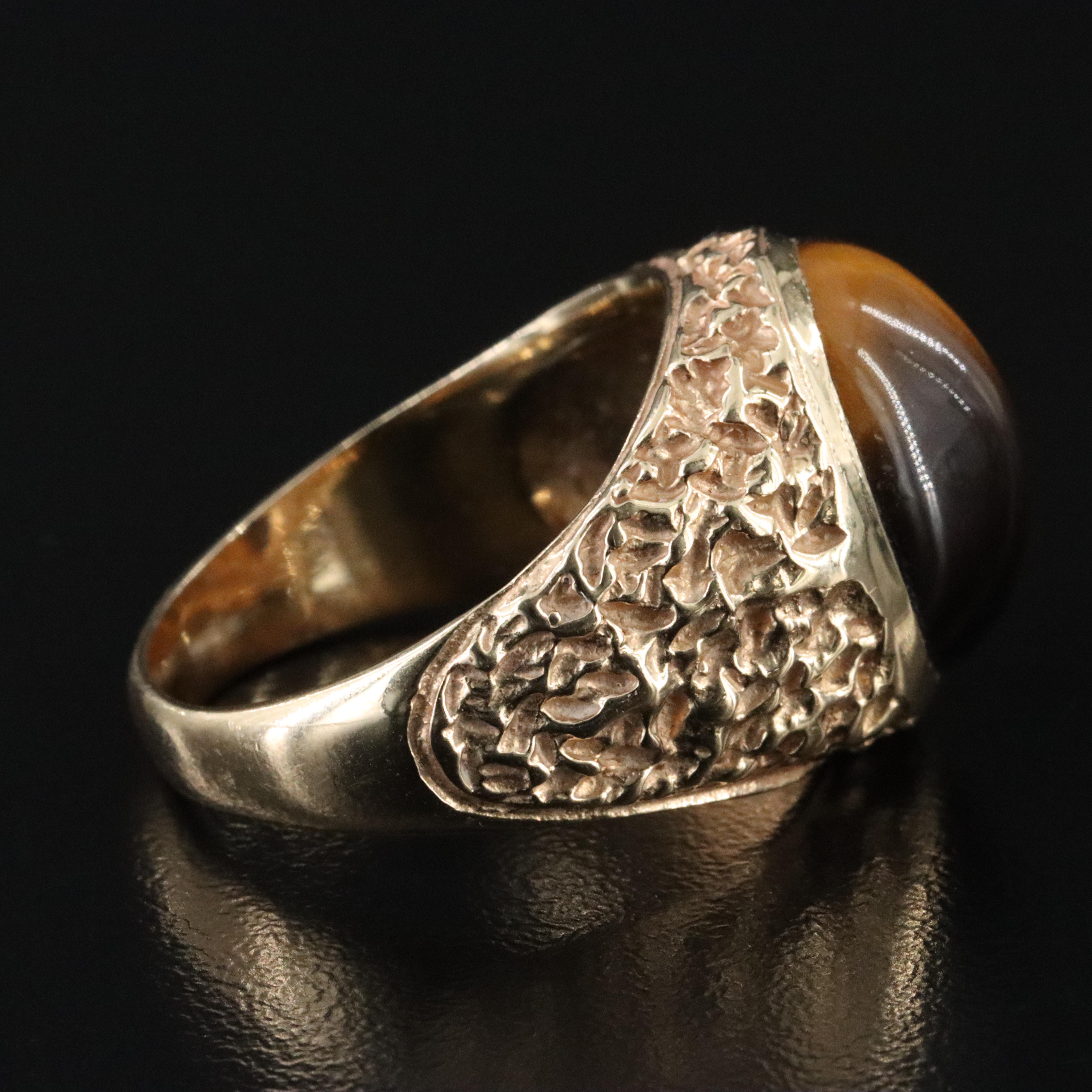 Vintage 14K Tiger's Eye Nugget Style Ring