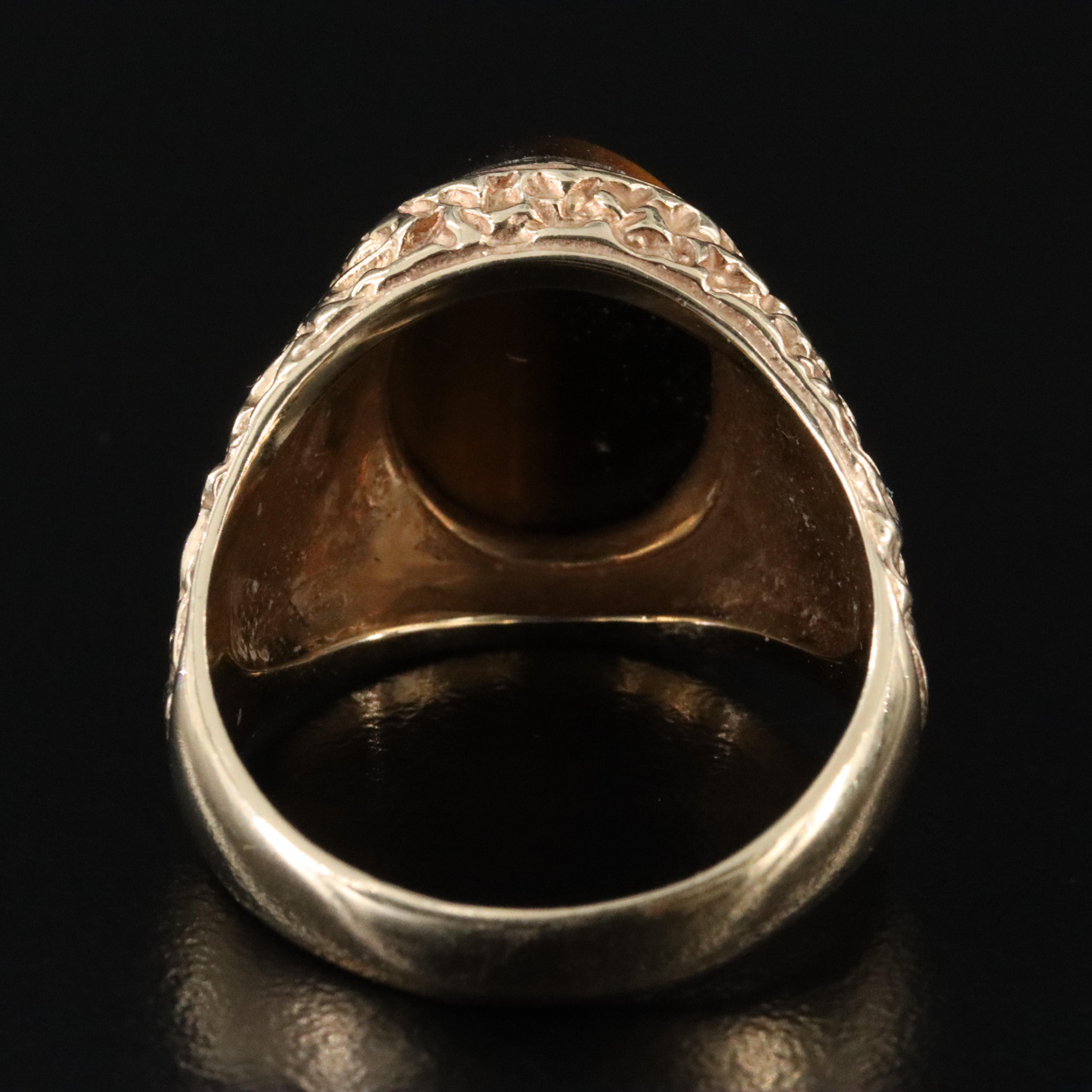 Vintage 14K Tiger's Eye Nugget Style Ring