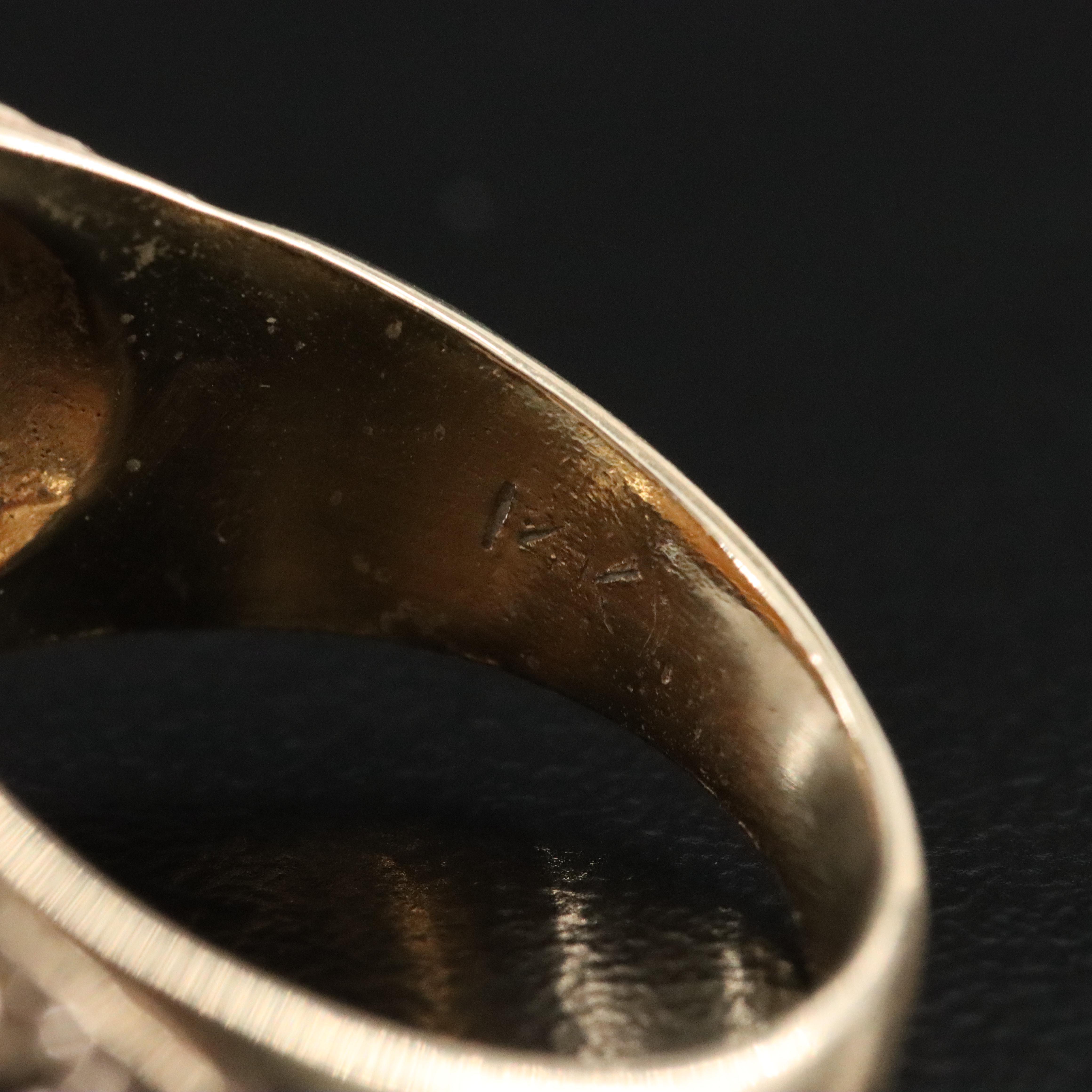 Vintage 14K Tiger's Eye Nugget Style Ring