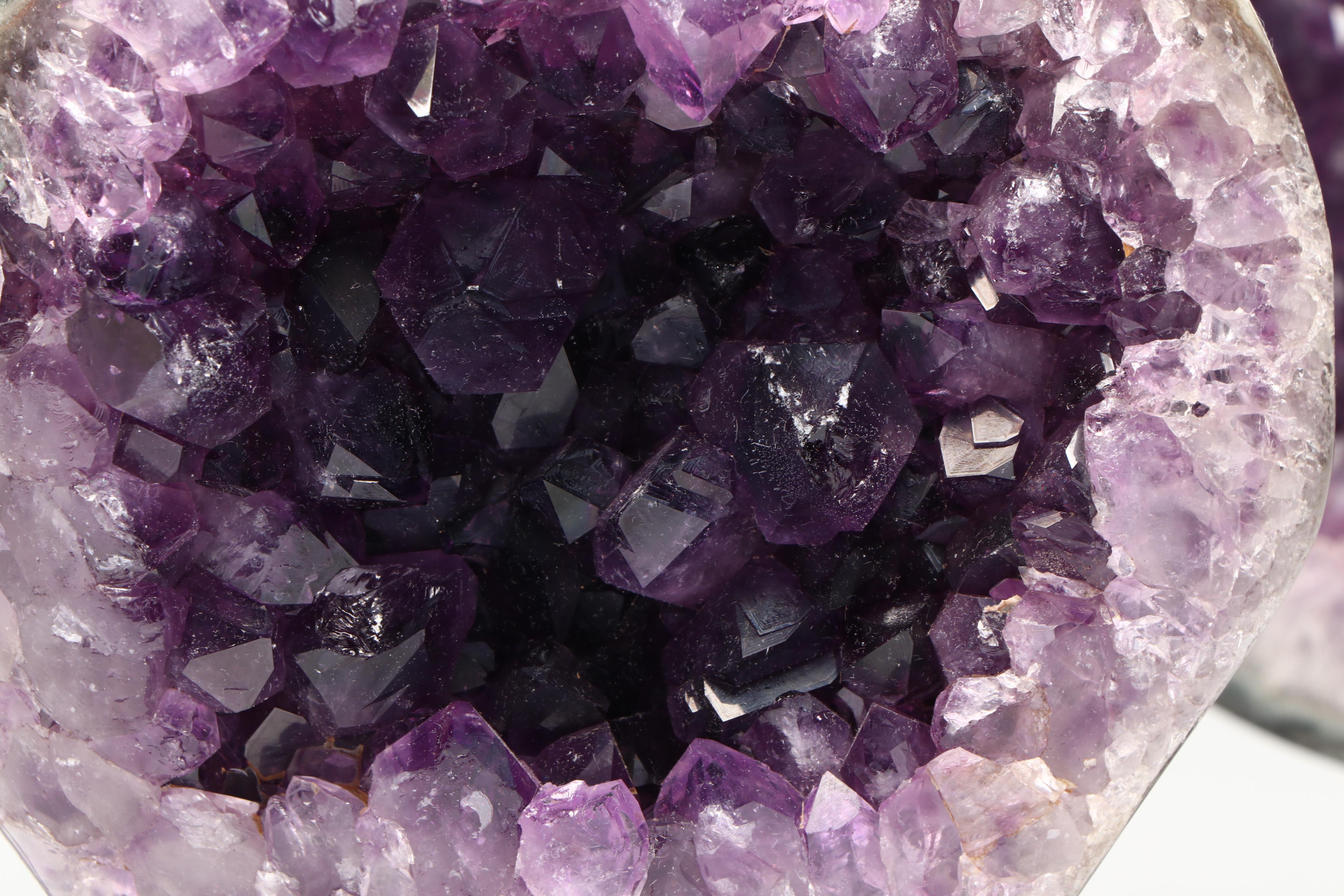 Amethyst Geode Specimens on Custom Metal Stands