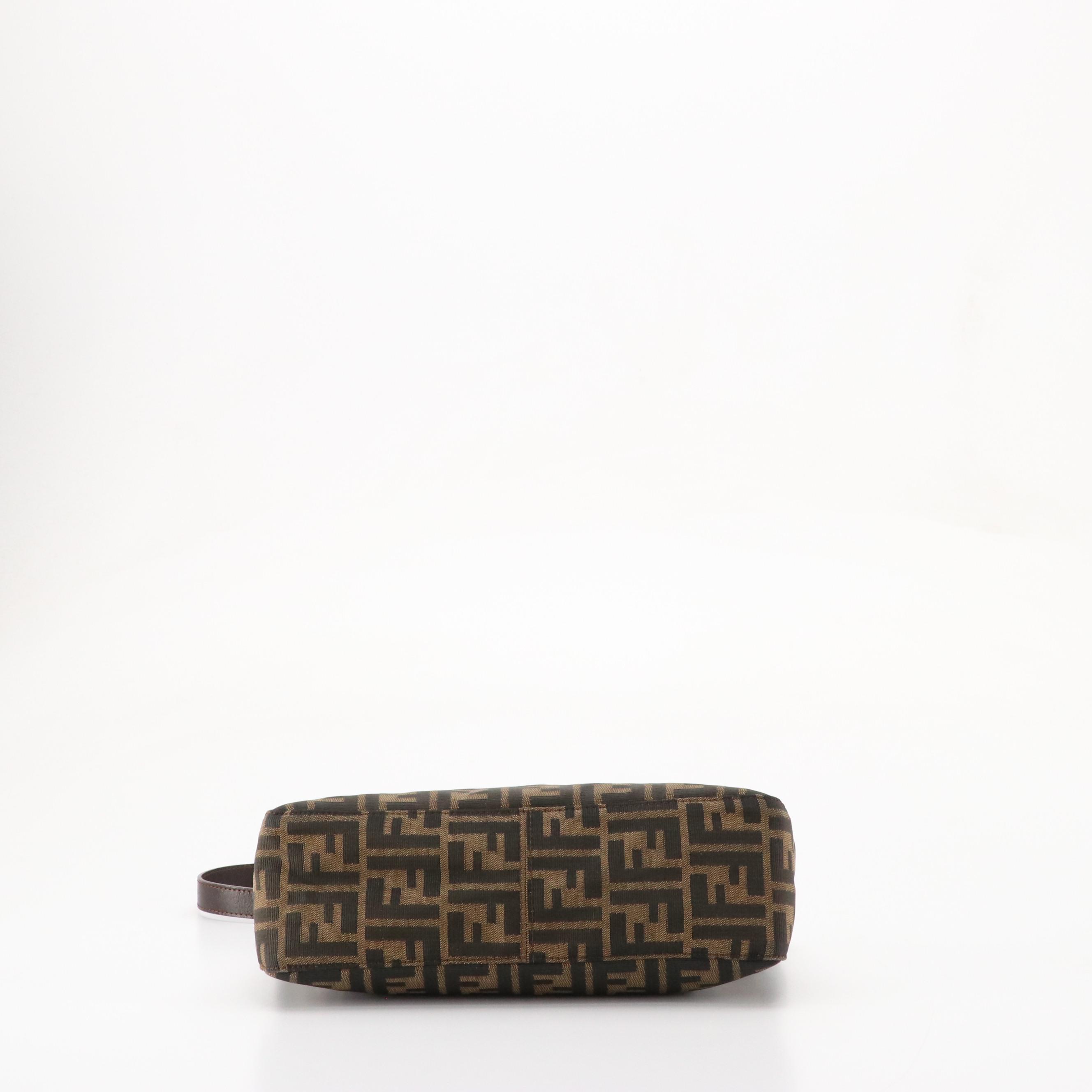 Fendi Zucca Jacquard Canvas and Leather Shoulder Bag