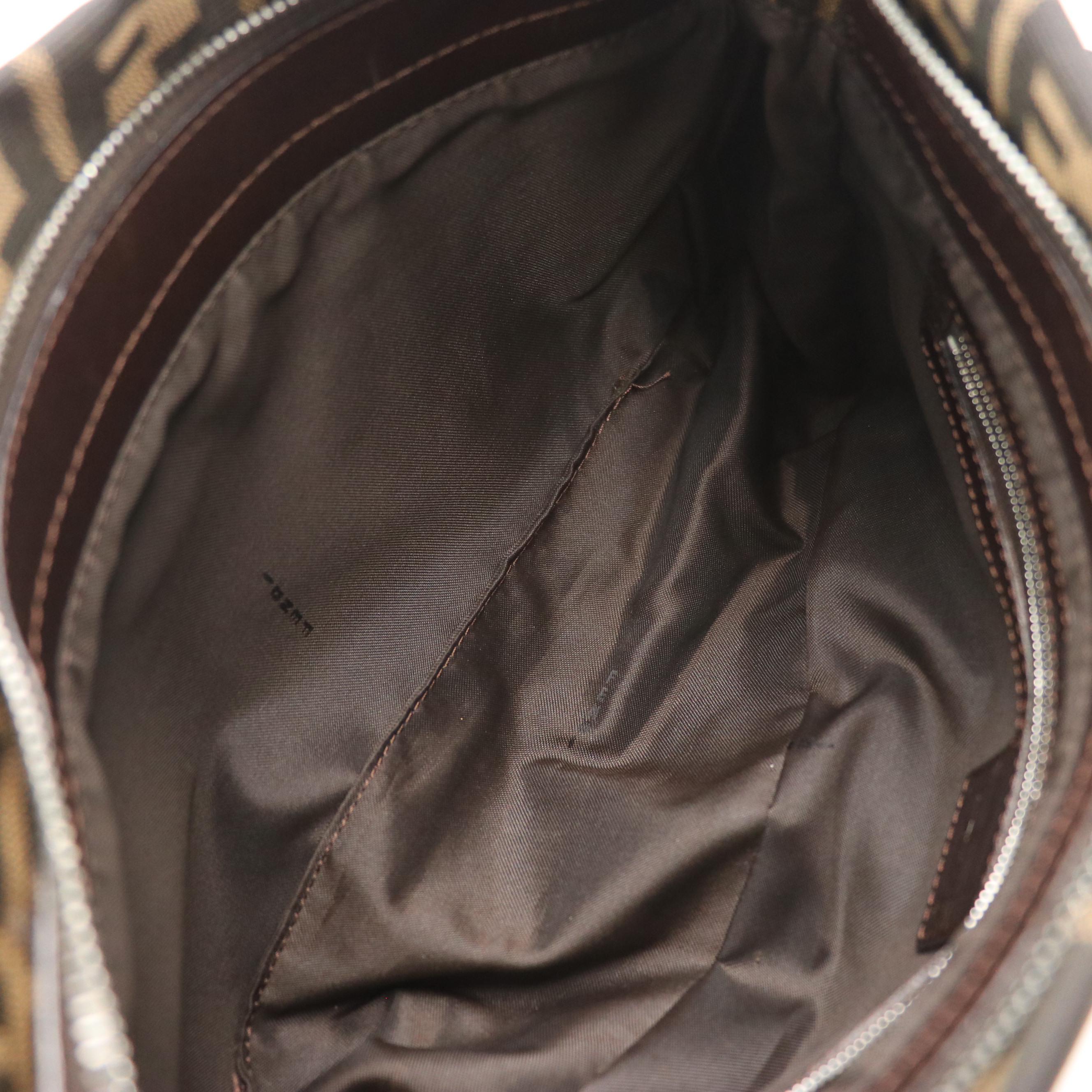 Fendi Zucca Jacquard Canvas and Leather Shoulder Bag