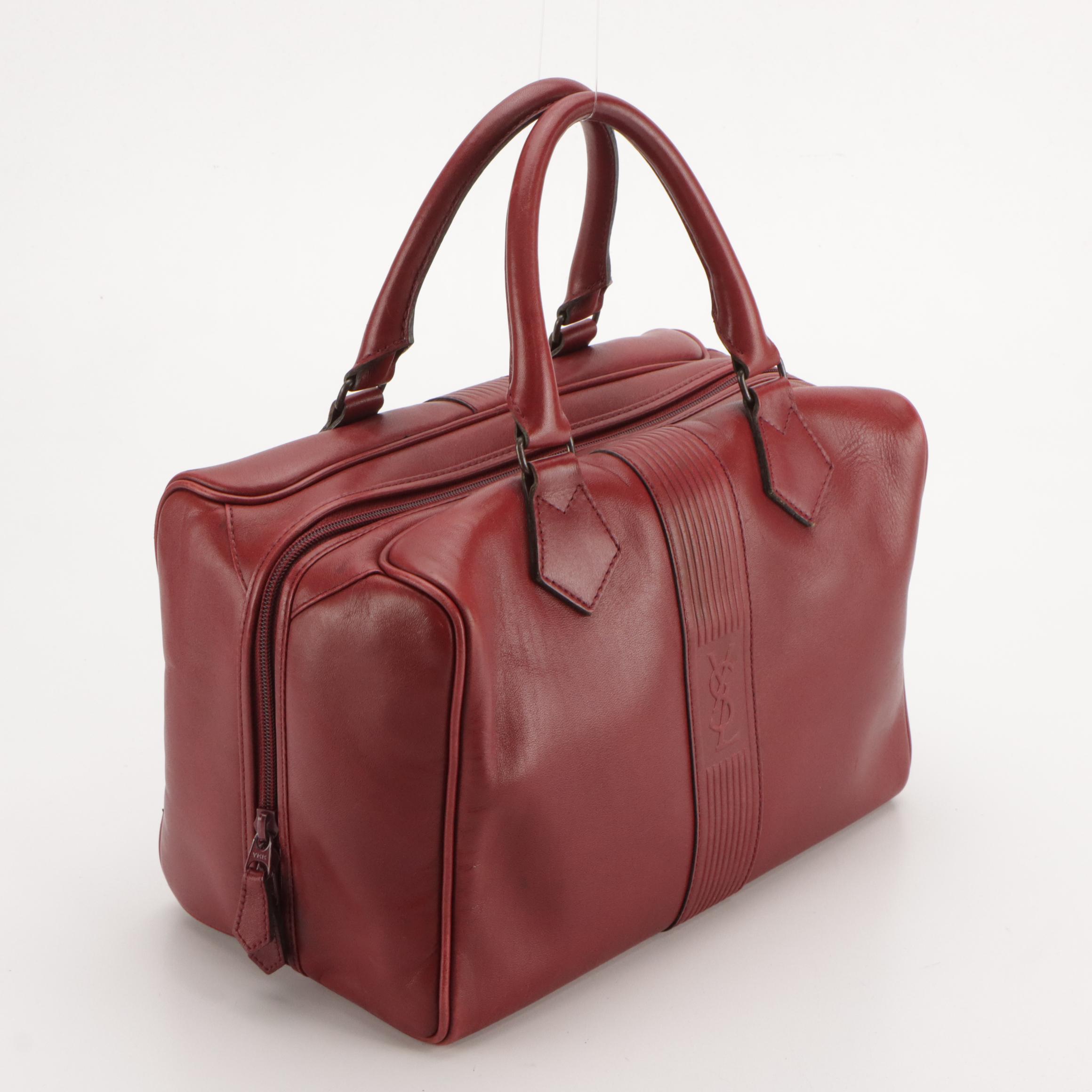 Yves Saint Laurent Red Leather YSL Doctor's Bag