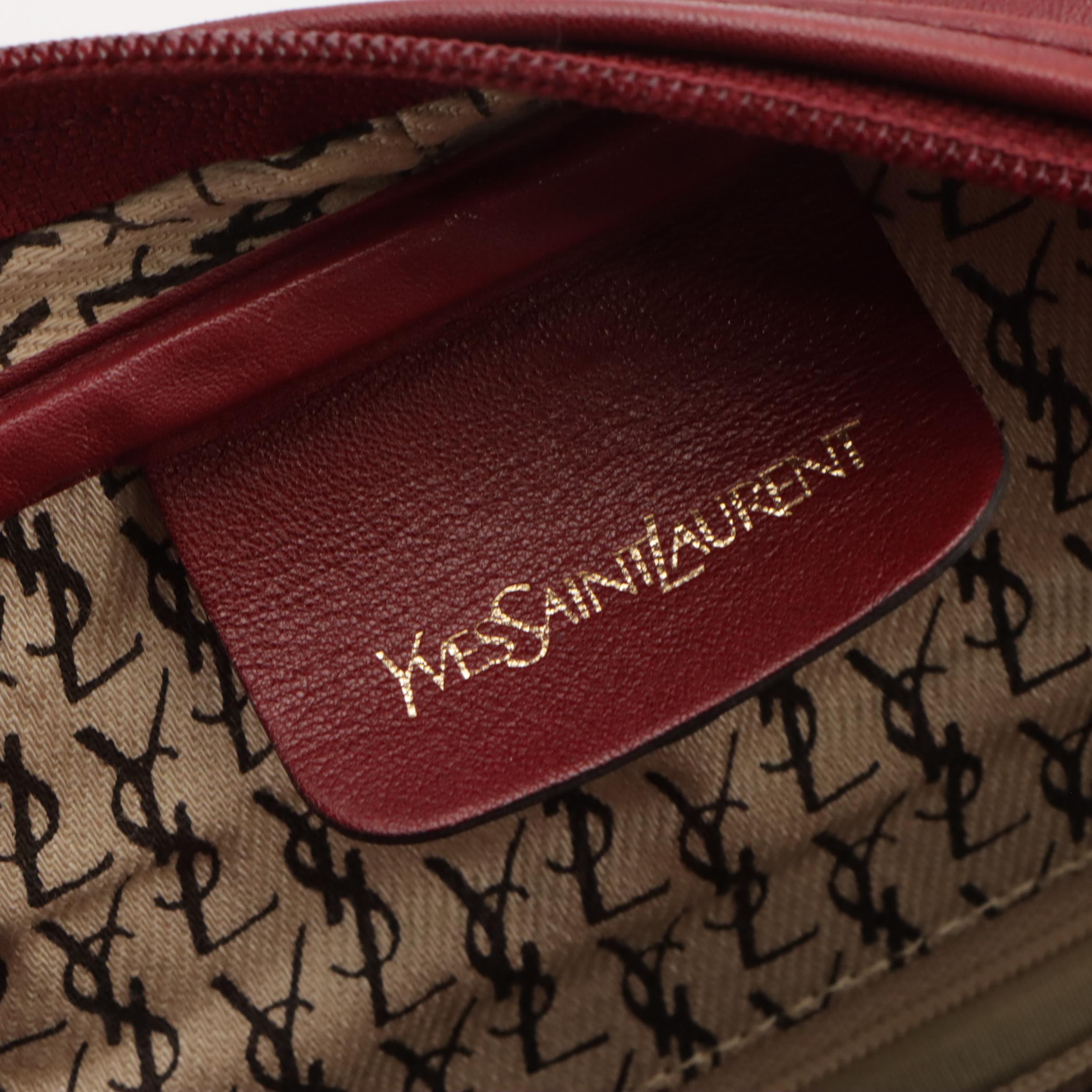 Yves Saint Laurent Red Leather YSL Doctor's Bag