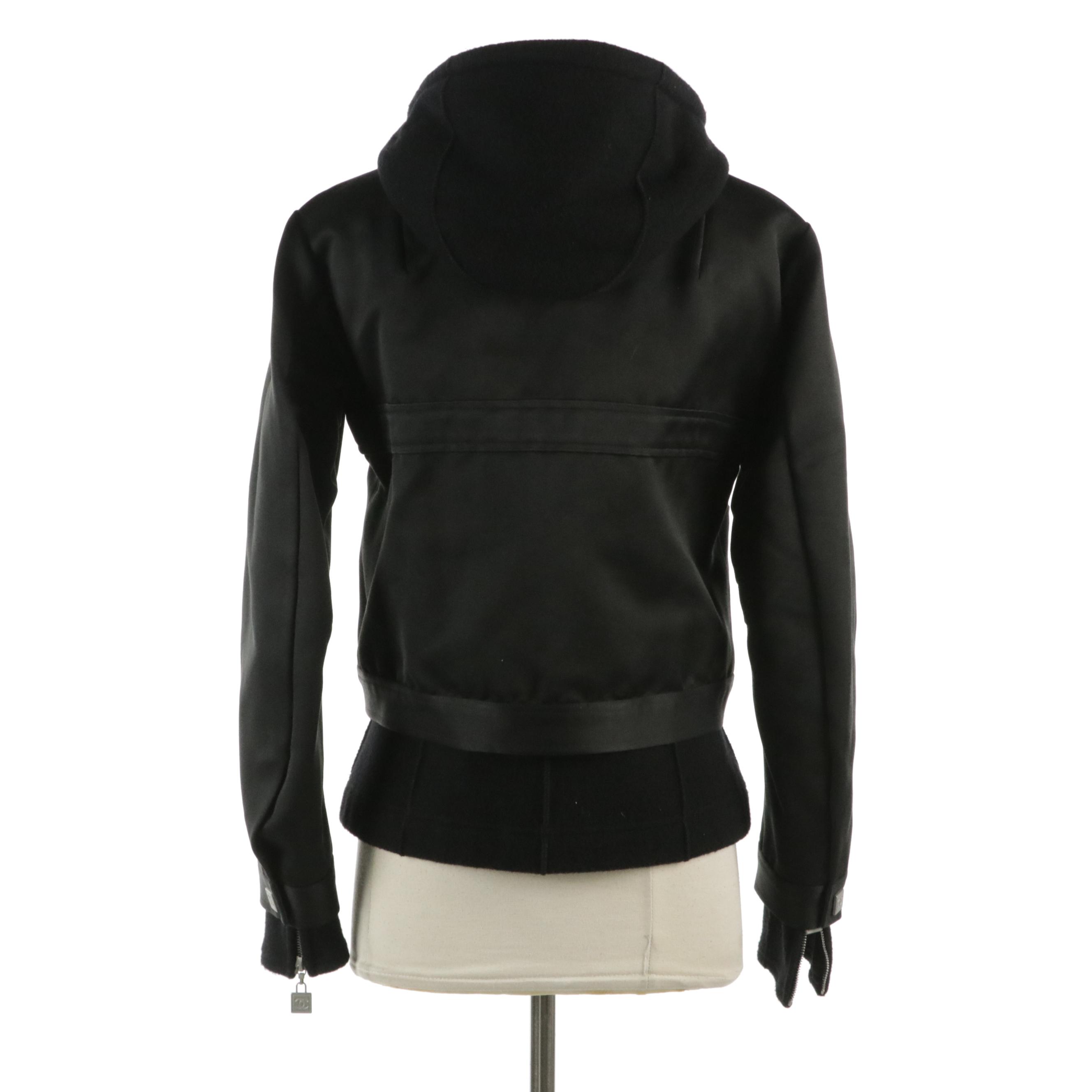 Chanel Identification Sports Line Wool-Lined Hooded Zip Jacket, 2000s