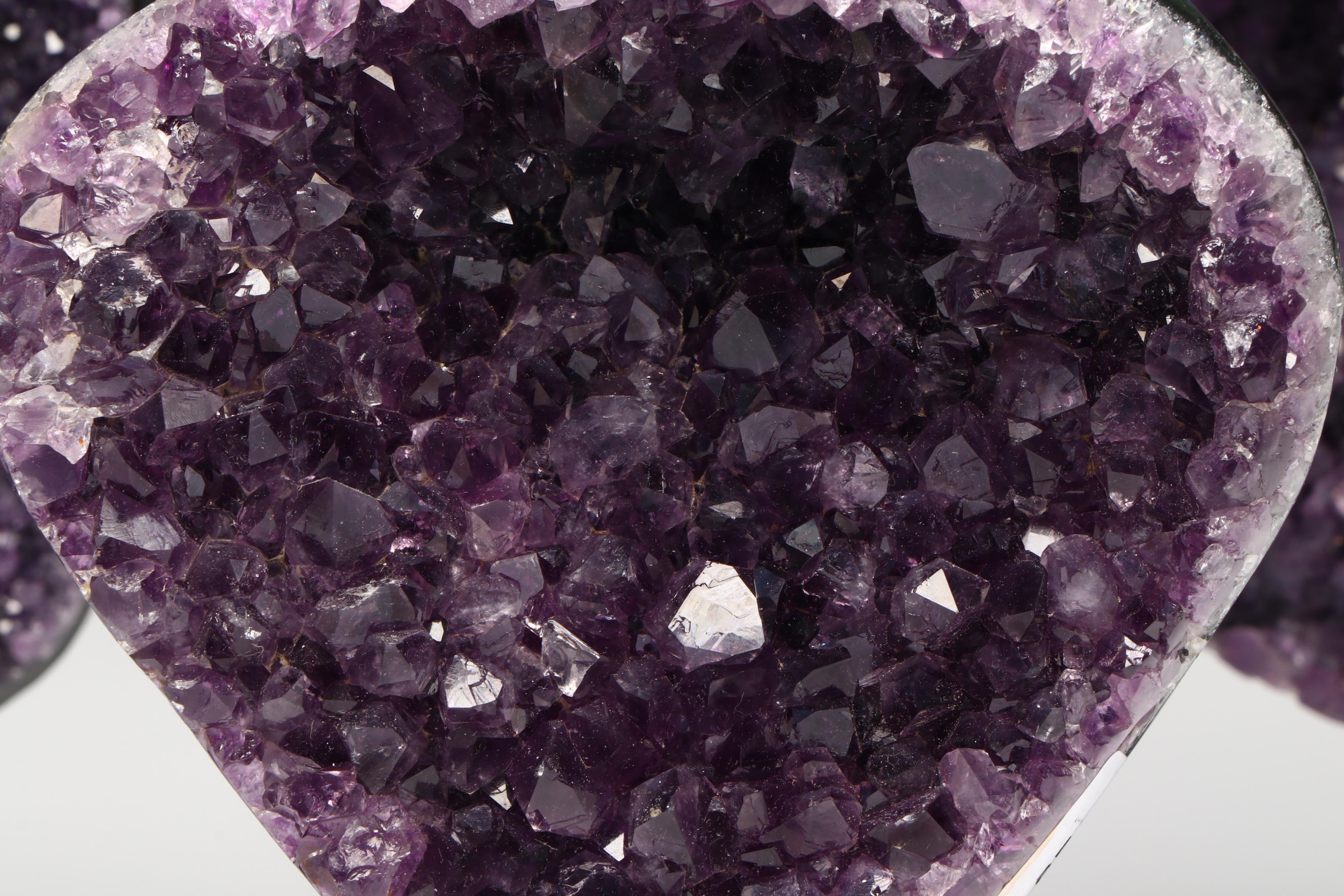 Amethyst Specimens on Modern Metal Stands