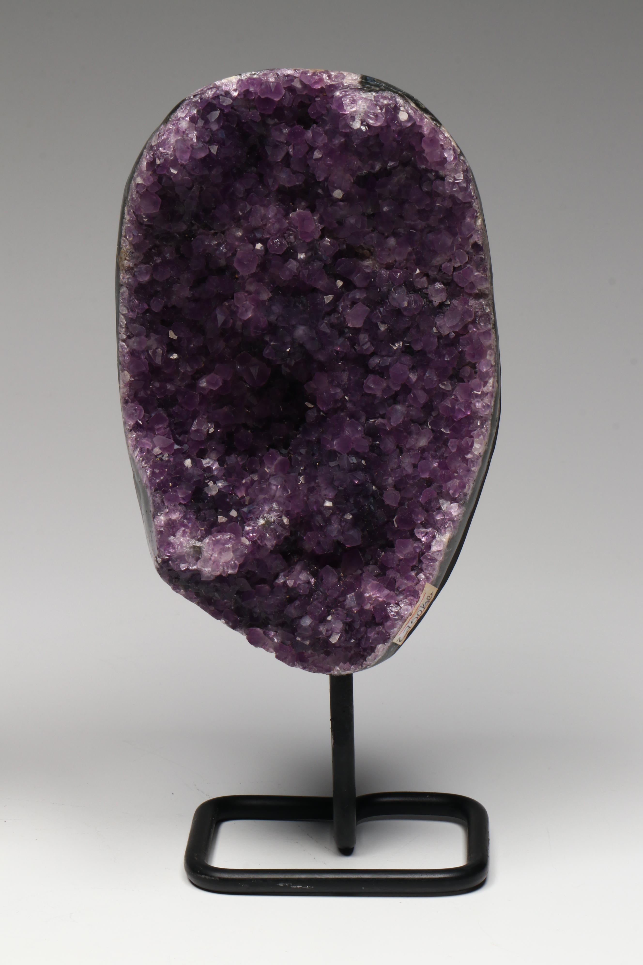 Amethyst Specimens on Modern Metal Stands