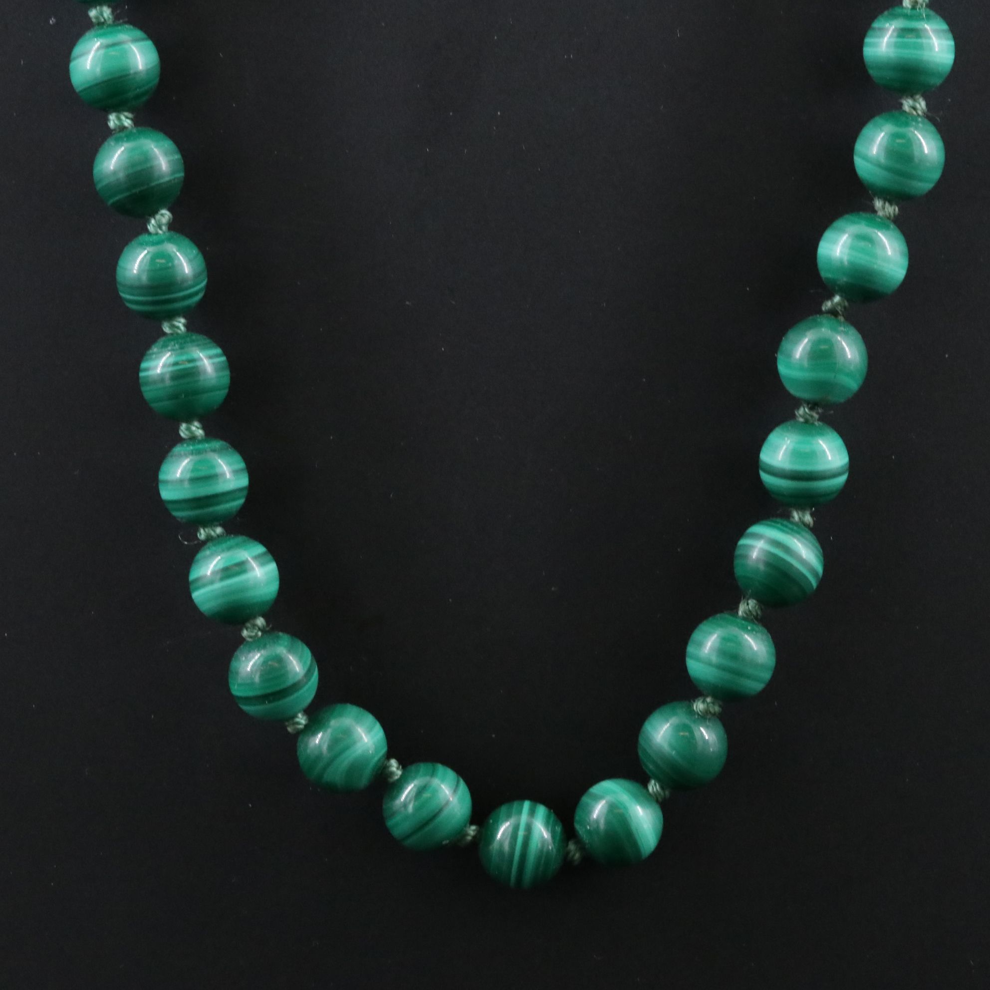 Malachite Necklace with 14K Clasp