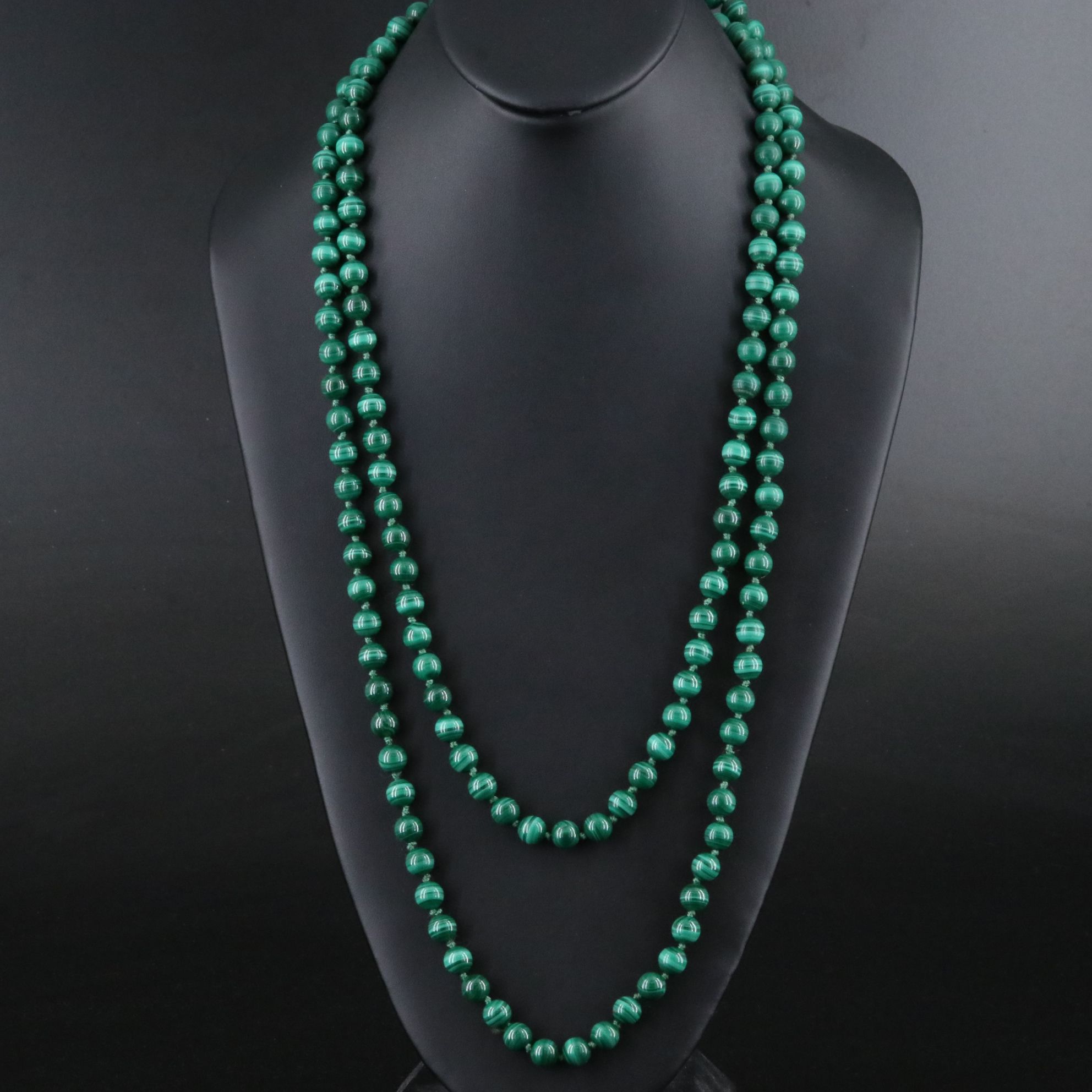 Malachite Necklace with 14K Clasp