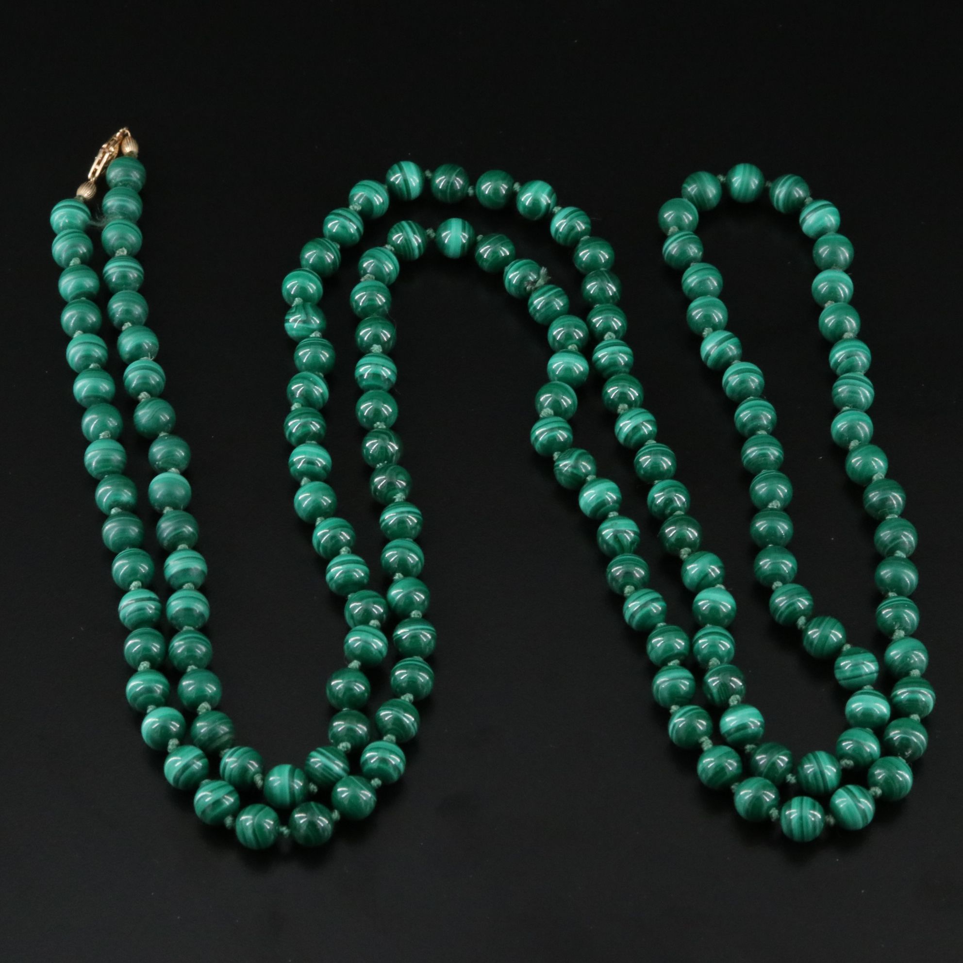 Malachite Necklace with 14K Clasp