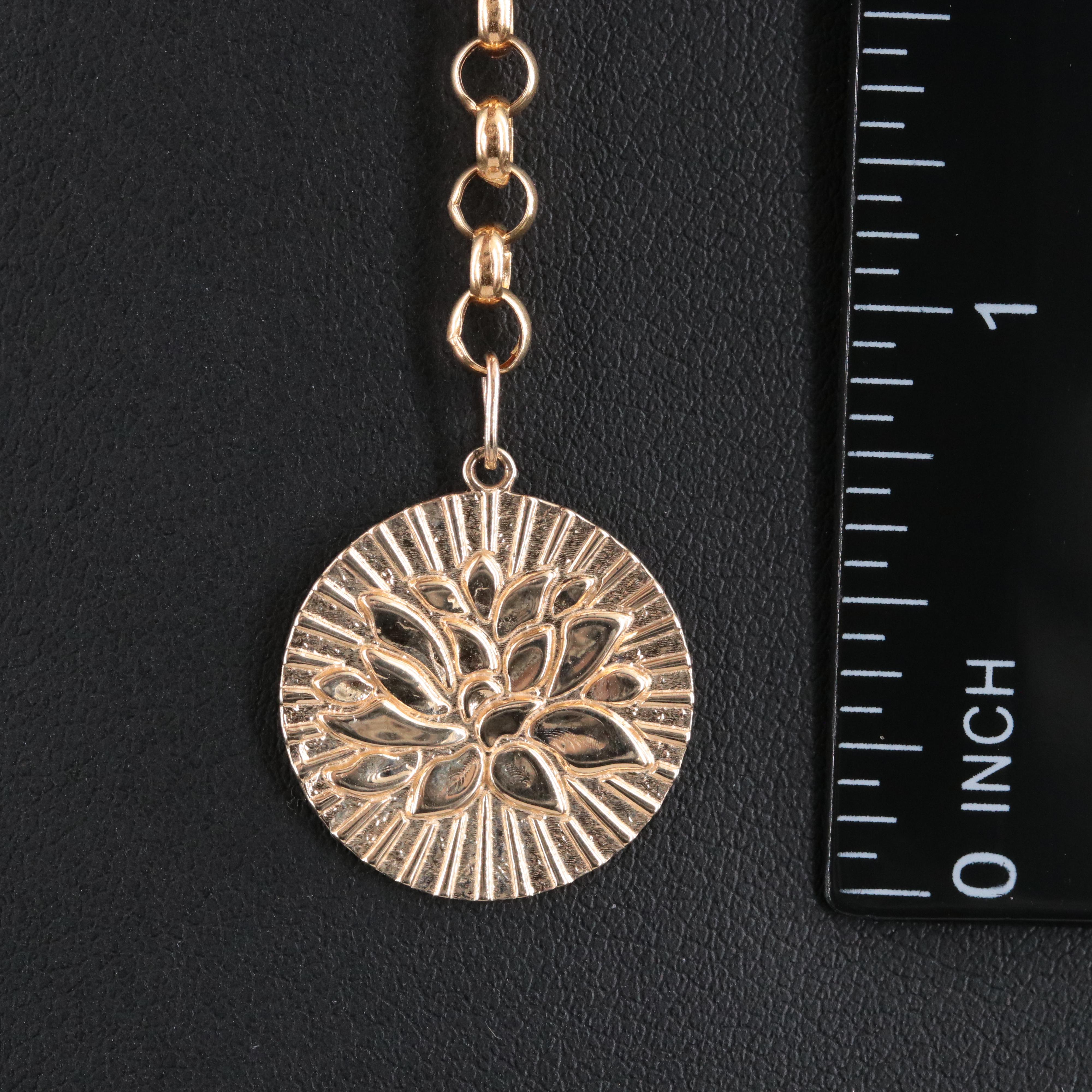 10K Lotus Flower Lariat Necklace