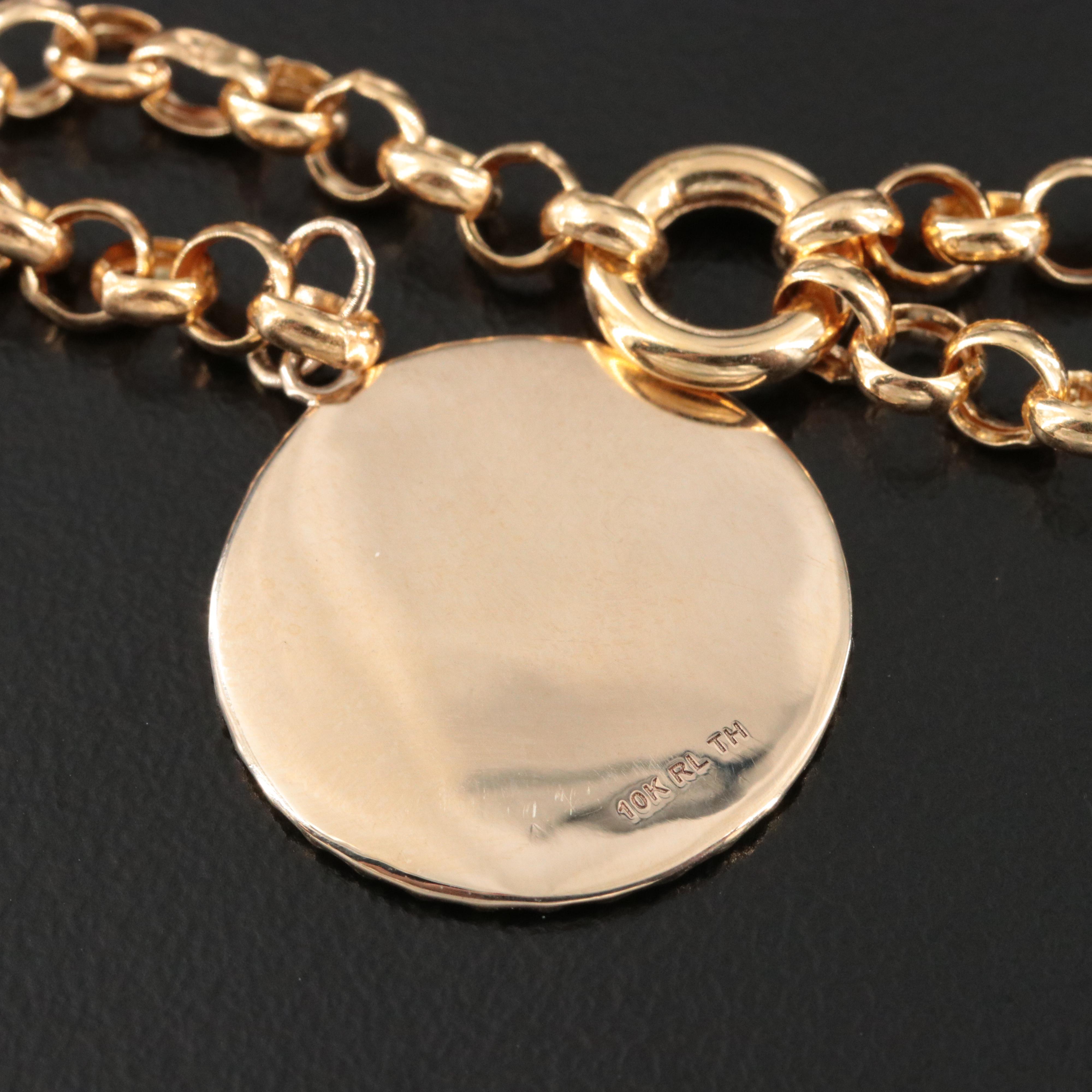 10K Lotus Flower Lariat Necklace