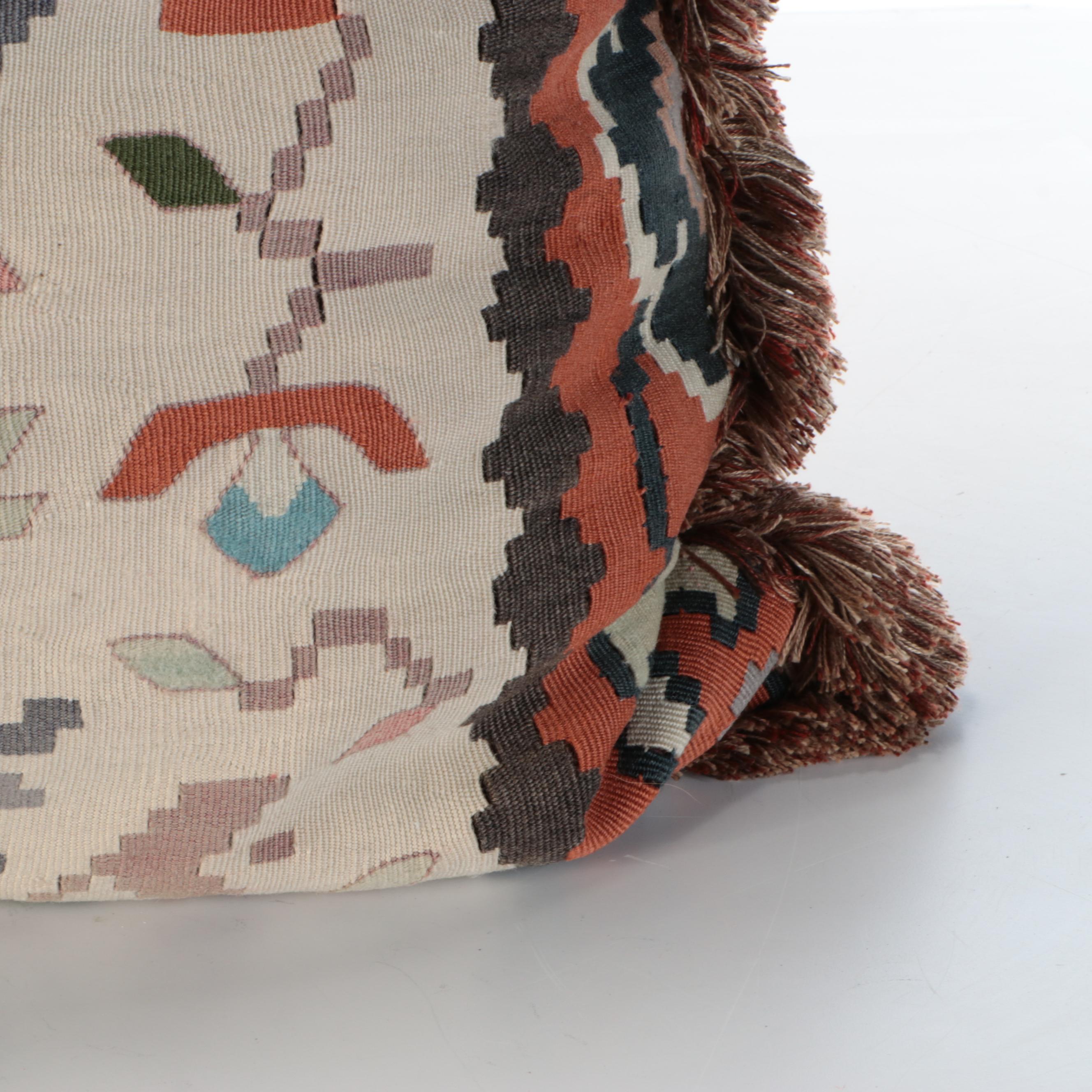 Oversized Bulgarian-Made Kilim Face Floor Pillow