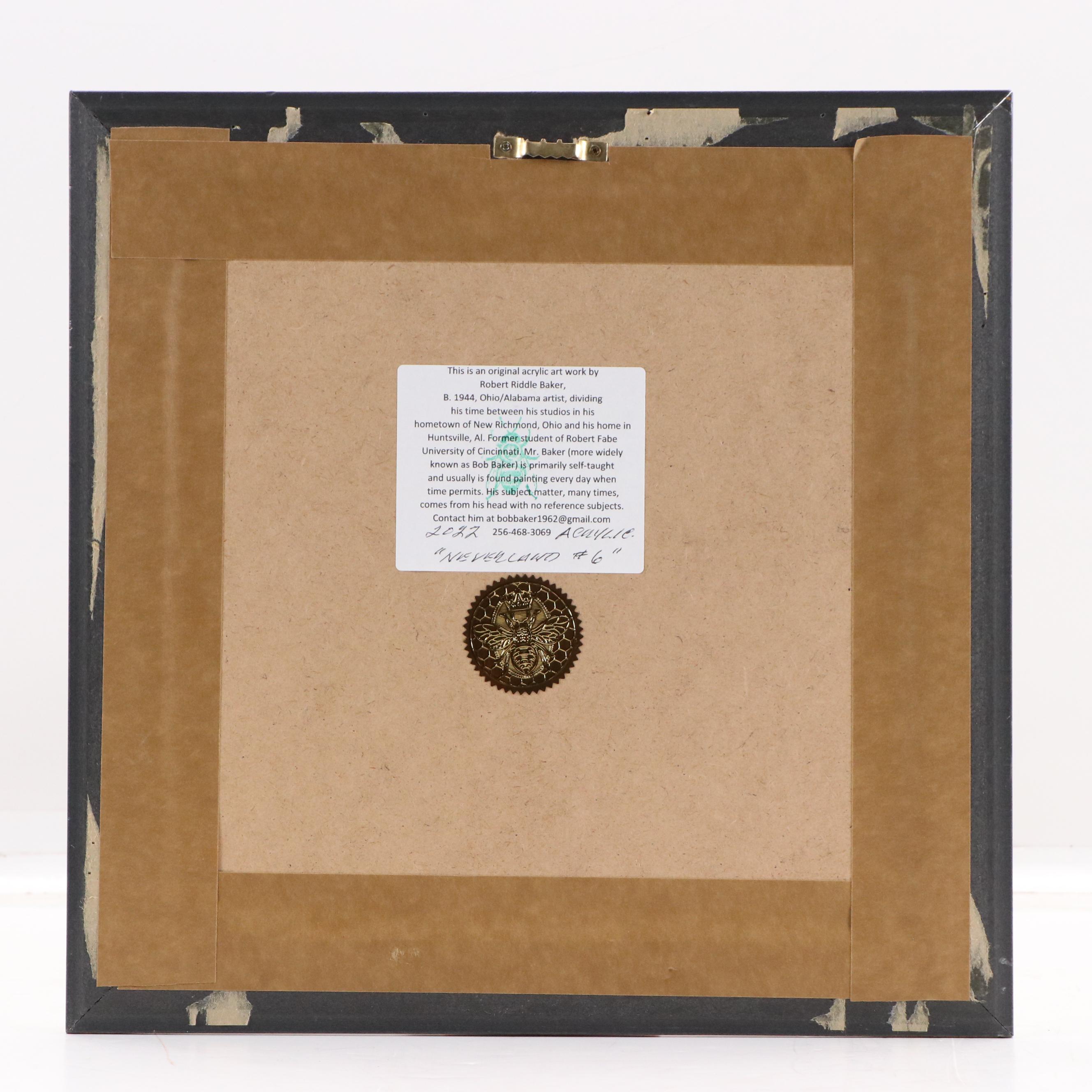 Robert Riddle Baker Landscape Acrylic Painting "Neverland #6," 2022