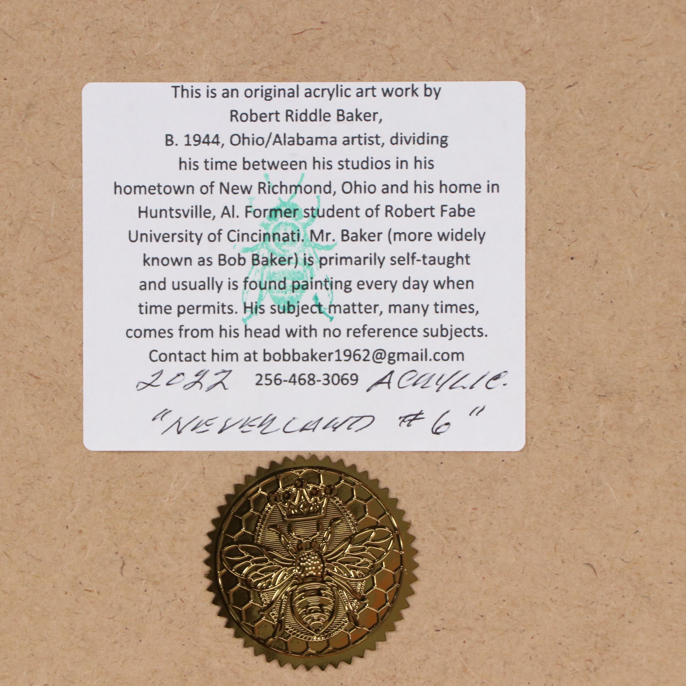 Robert Riddle Baker Landscape Acrylic Painting "Neverland #6," 2022