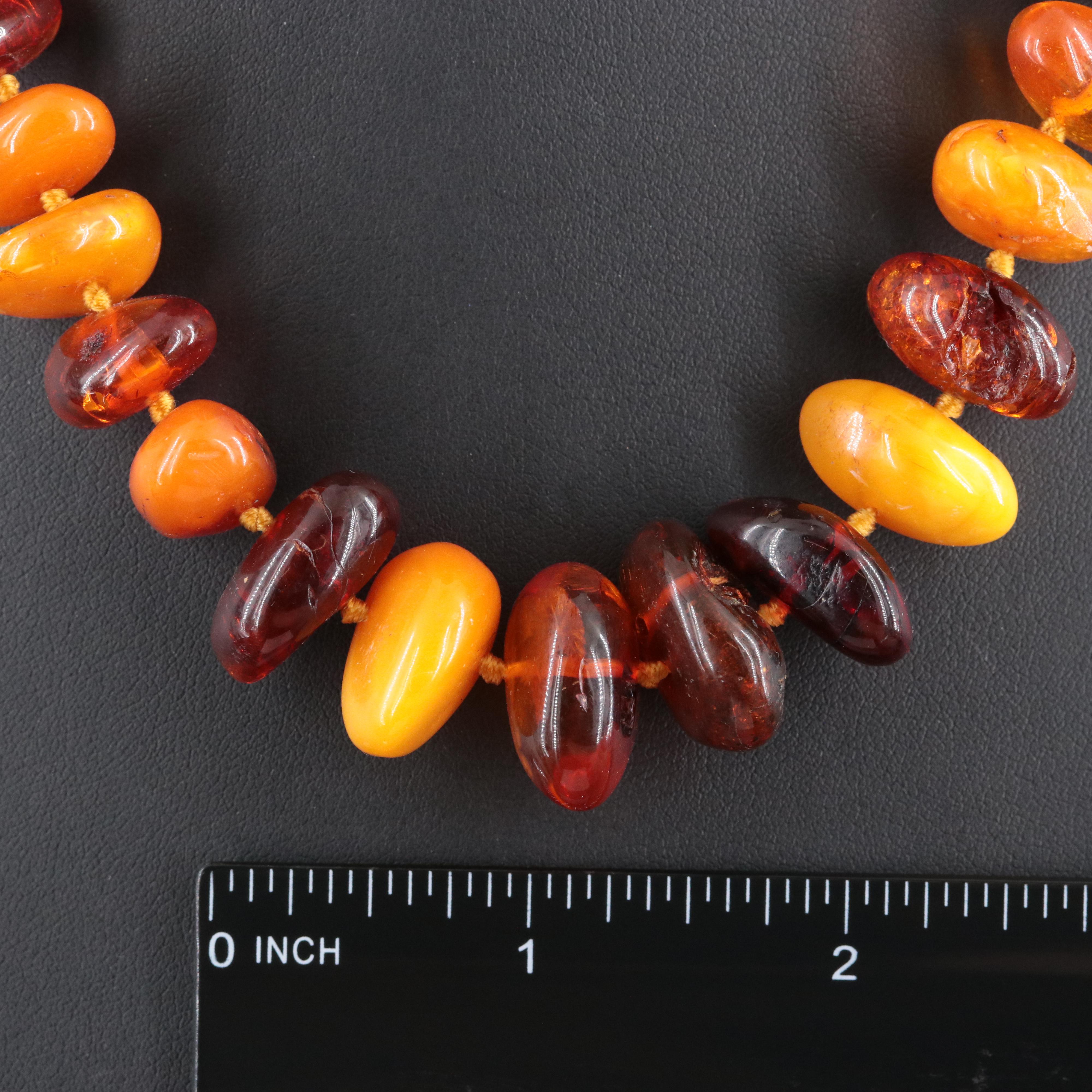 Graduated Amber Bead Necklace